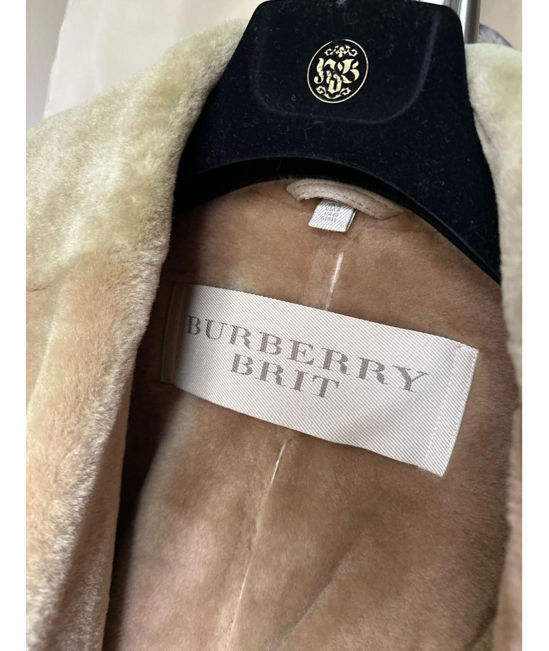 BURBERRY Коричневая кожаная дубленка, фото 9