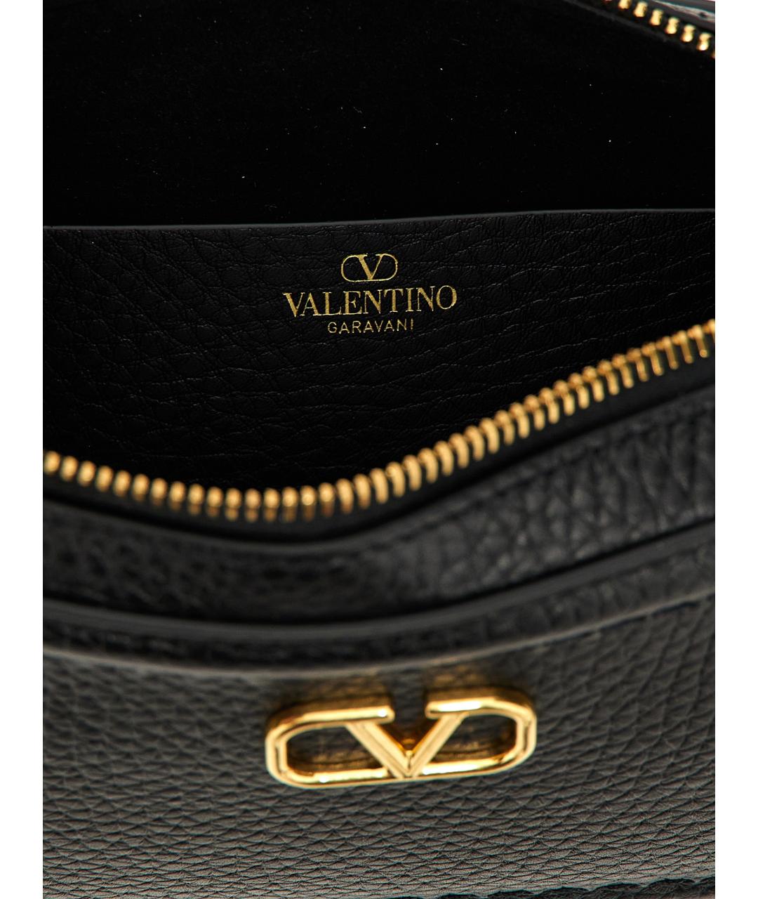 VALENTINO Черная кожаная сумка через плечо, фото 4