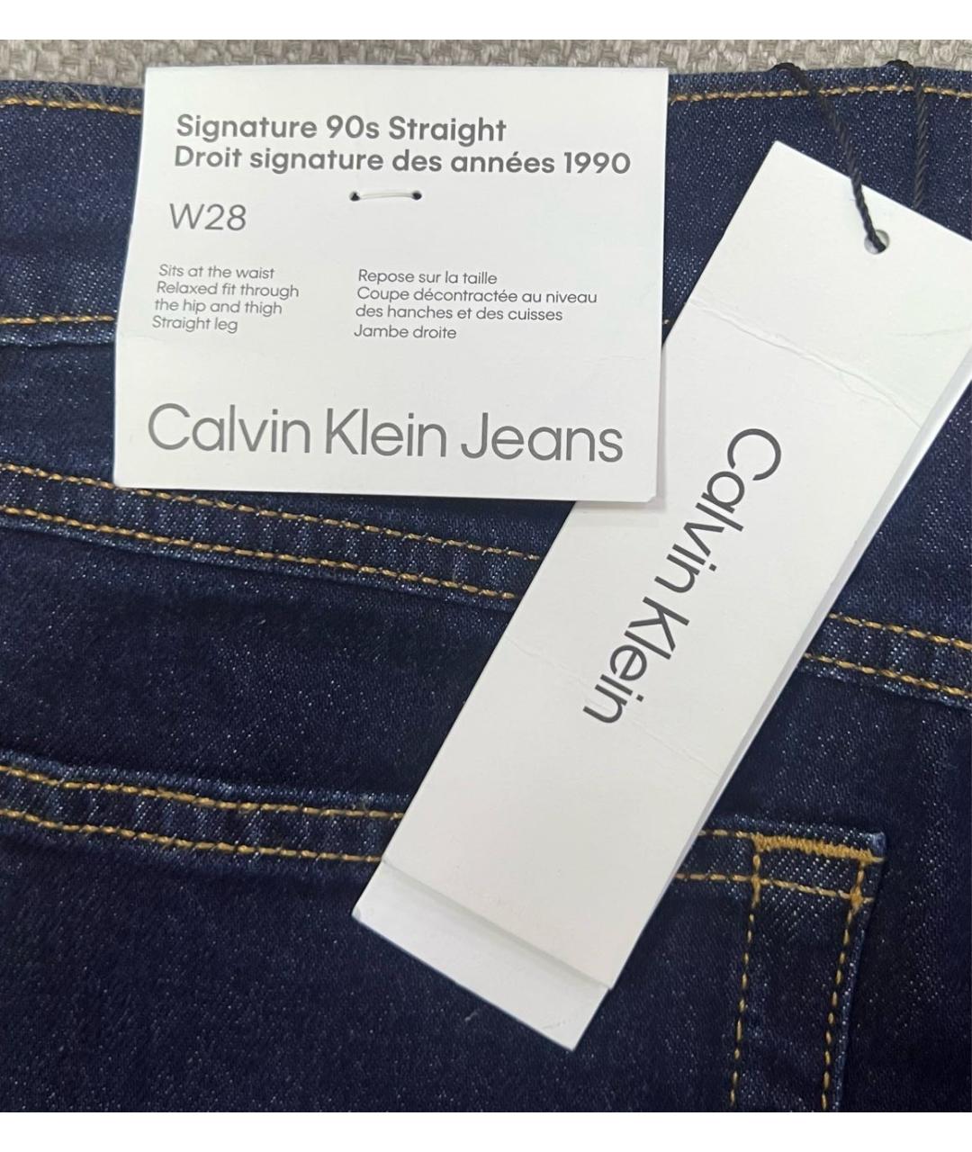 CALVIN KLEIN JEANS Темно-синие прямые джинсы, фото 4