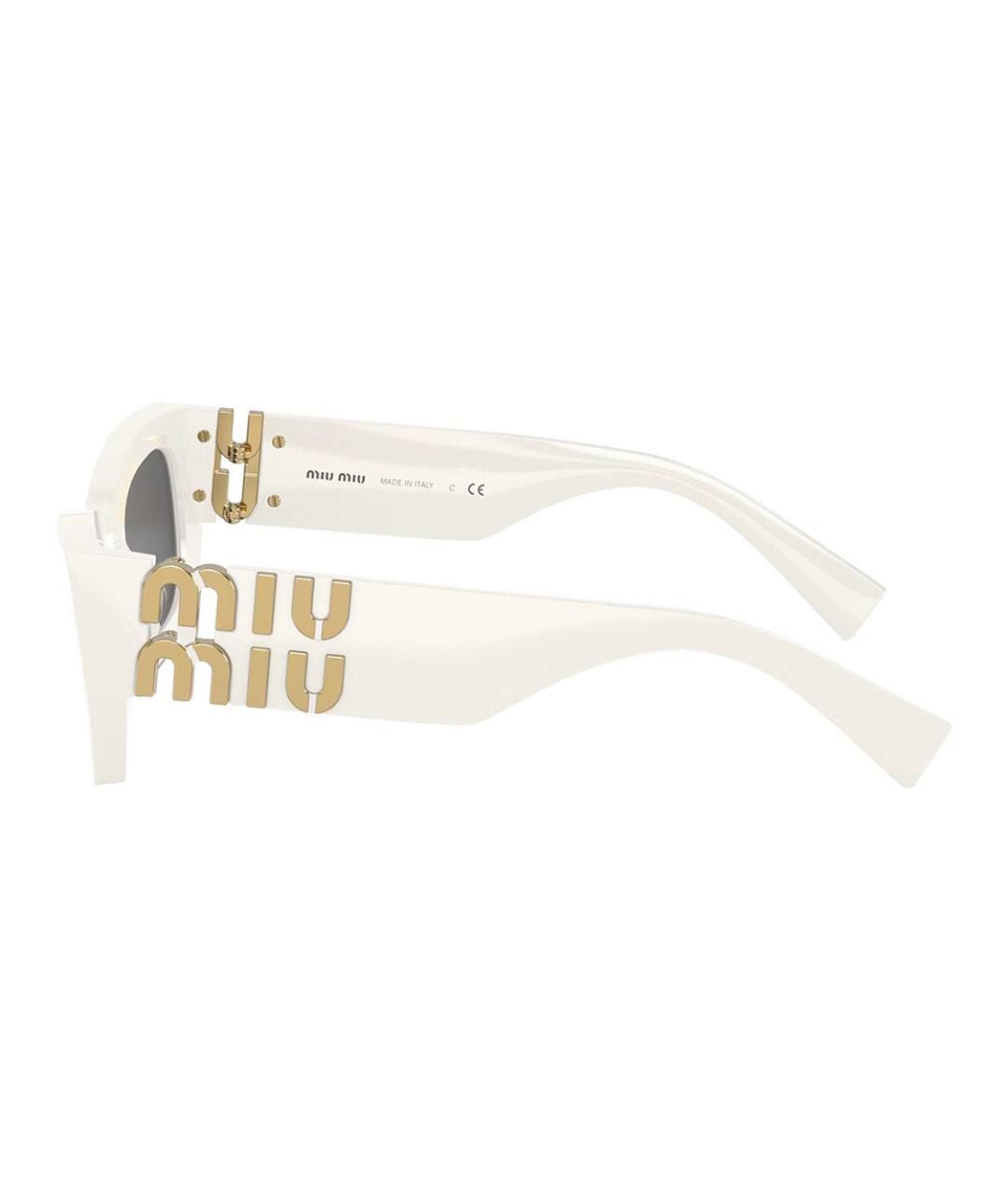 MIU MIU Белые пластиковые солнцезащитные очки, фото 3