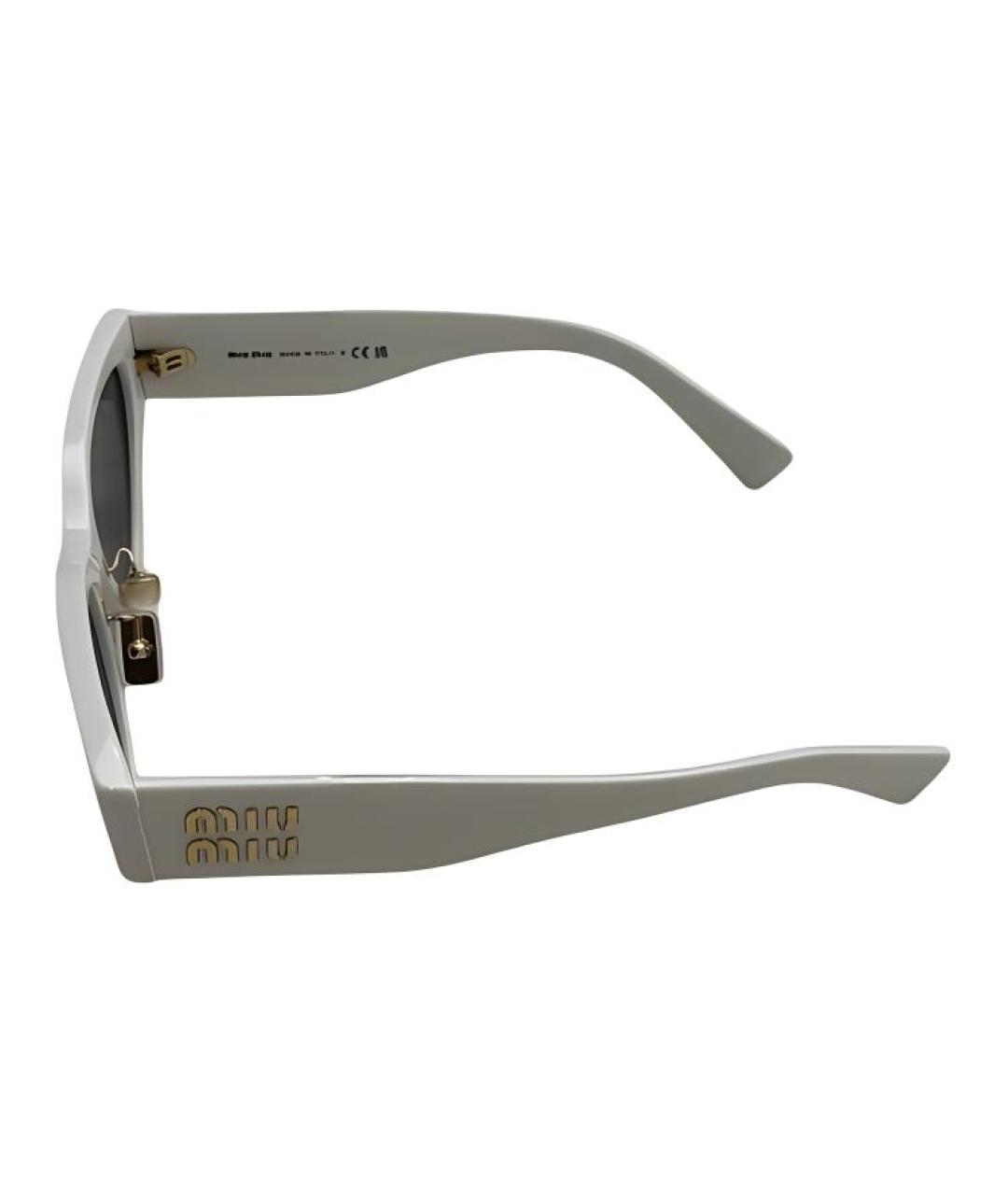 MIU MIU Белые пластиковые солнцезащитные очки, фото 3