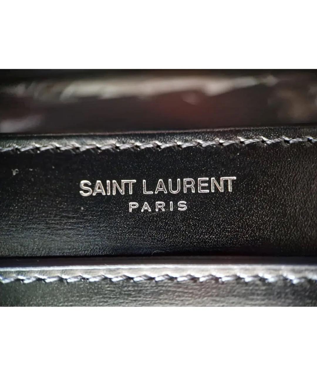 SAINT LAURENT Черная кожаная сумка через плечо, фото 6