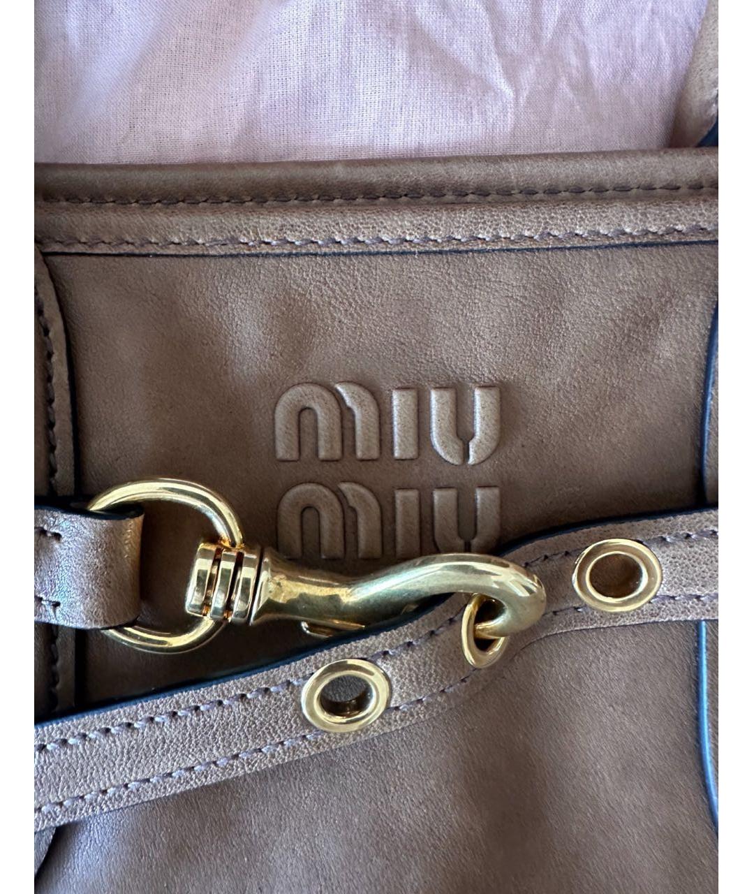 MIU MIU Коричневая кожаная сумка тоут, фото 6