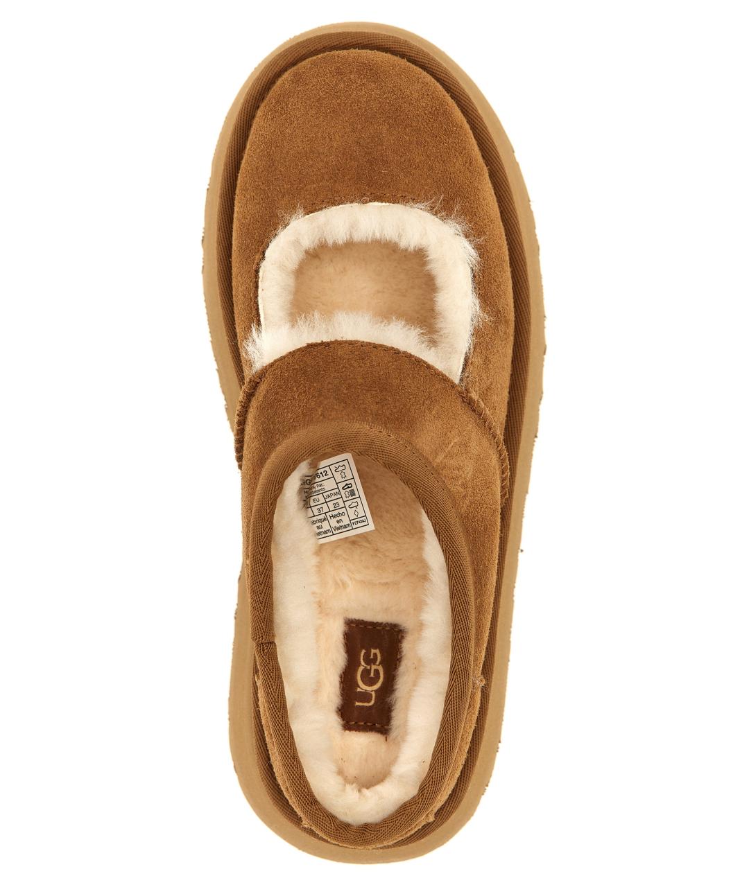 UGG AUSTRALIA Коричневые кожаные сабо, фото 4