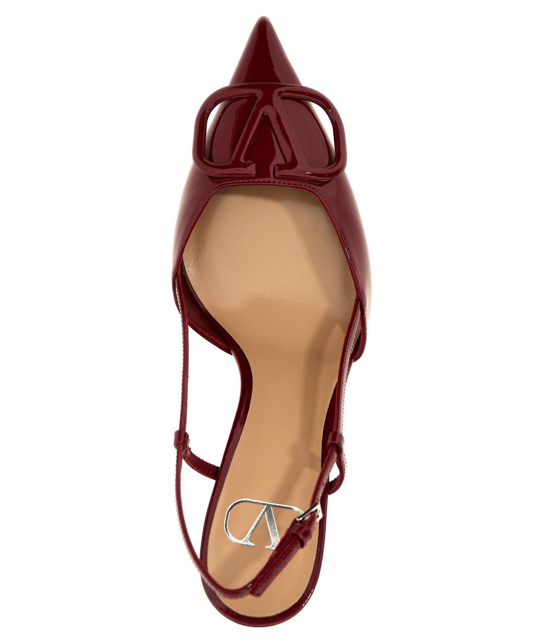 VALENTINO Бордовые кожаные туфли, фото 4
