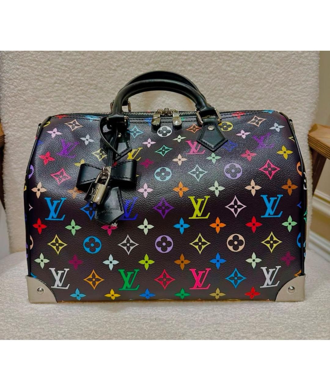 LOUIS VUITTON Черная сумка с короткими ручками, фото 6