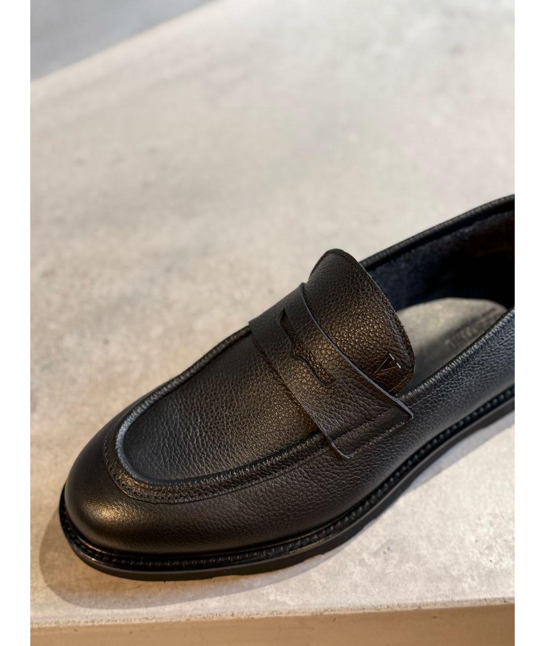 VALENTINO Черные кожаные лоферы, фото 4