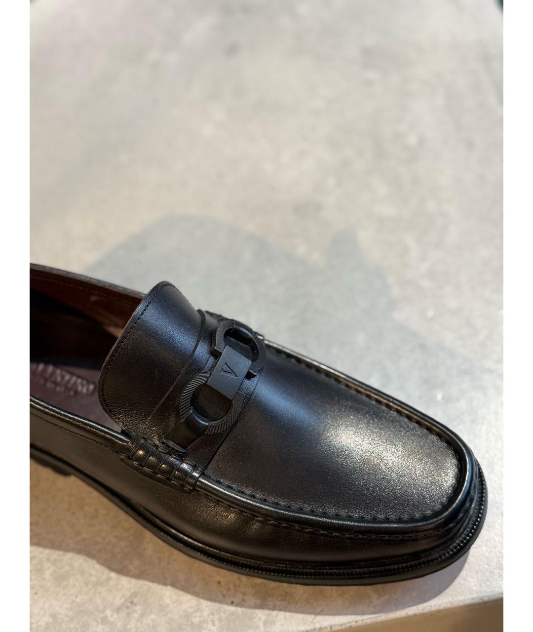 VALENTINO Черные кожаные лоферы, фото 3