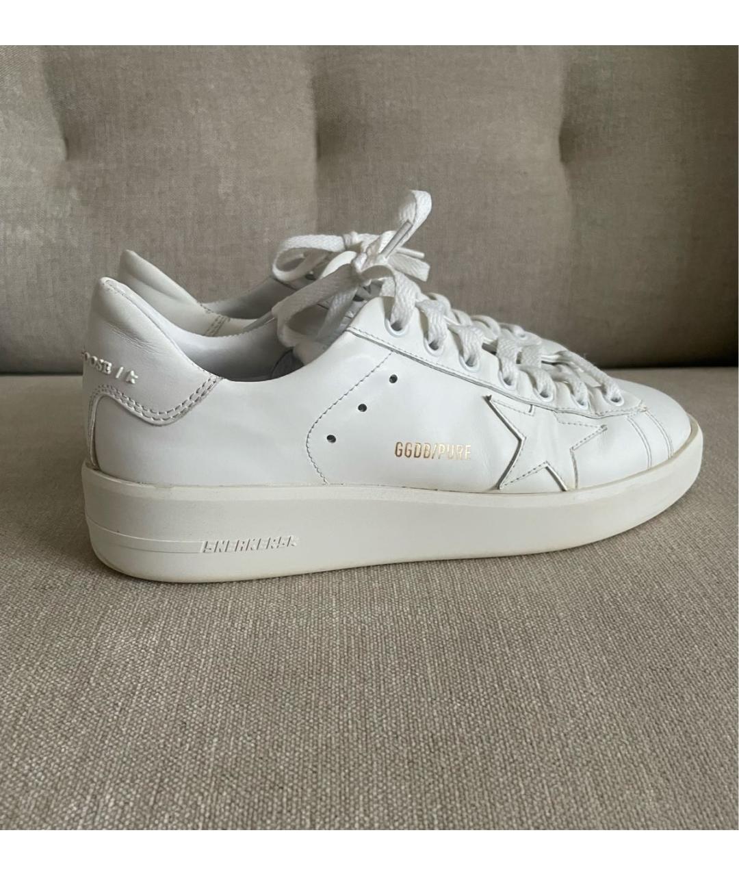 GOLDEN GOOSE DELUXE BRAND Белые кожаные кроссовки, фото 7