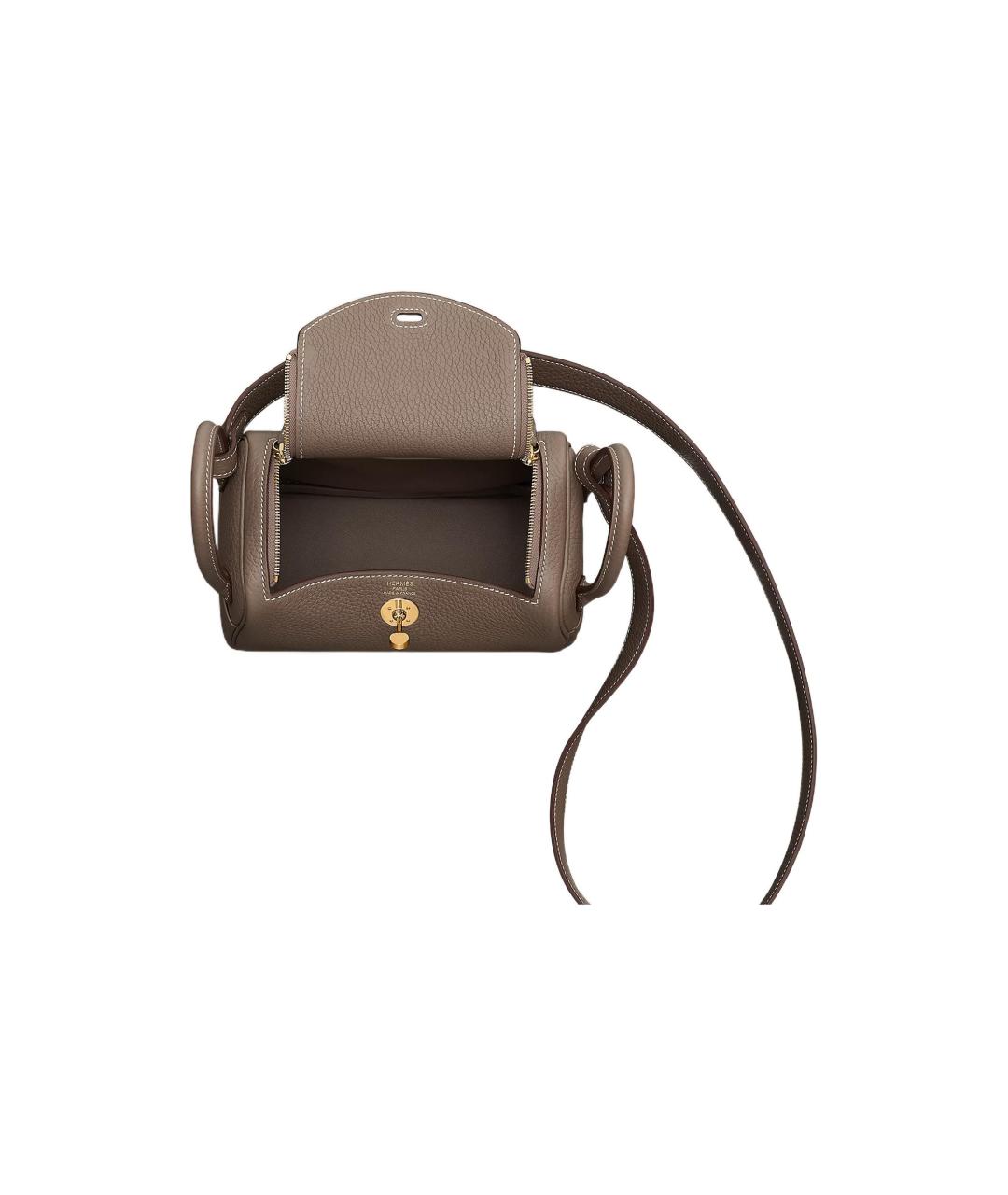 HERMES Коричневая кожаная сумка через плечо, фото 4