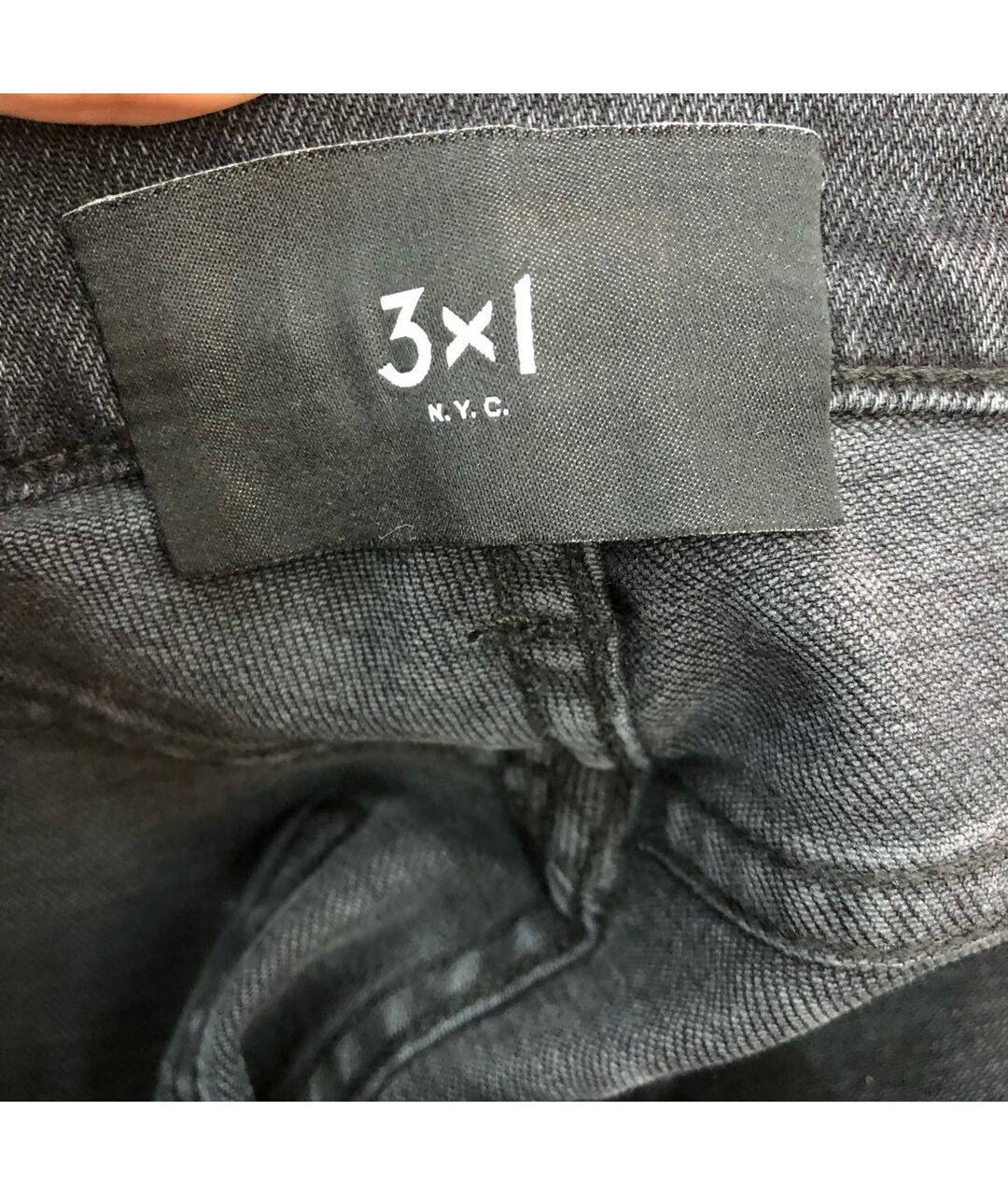 3X1 Черные хлопко-эластановые прямые джинсы, фото 8