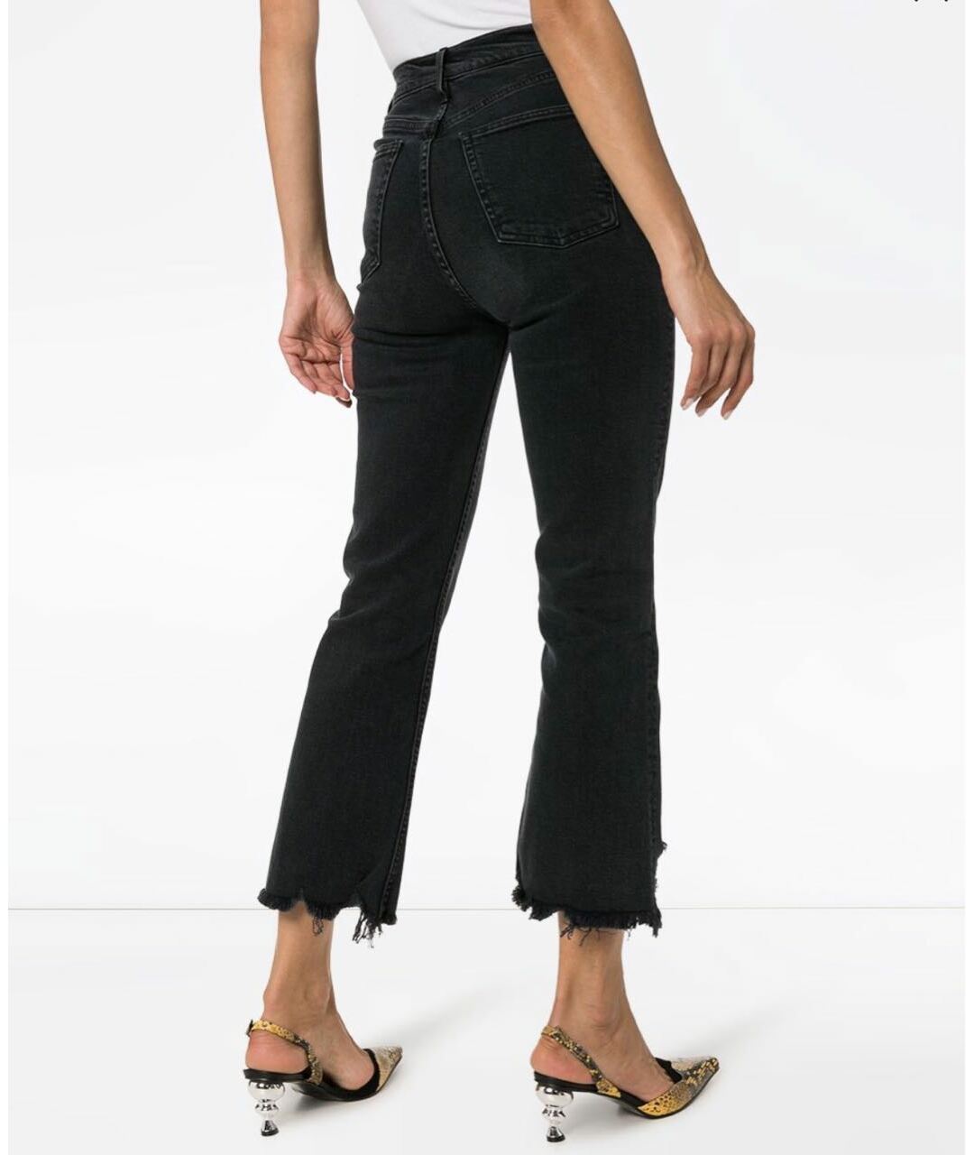 3X1 Черные хлопко-эластановые прямые джинсы, фото 3