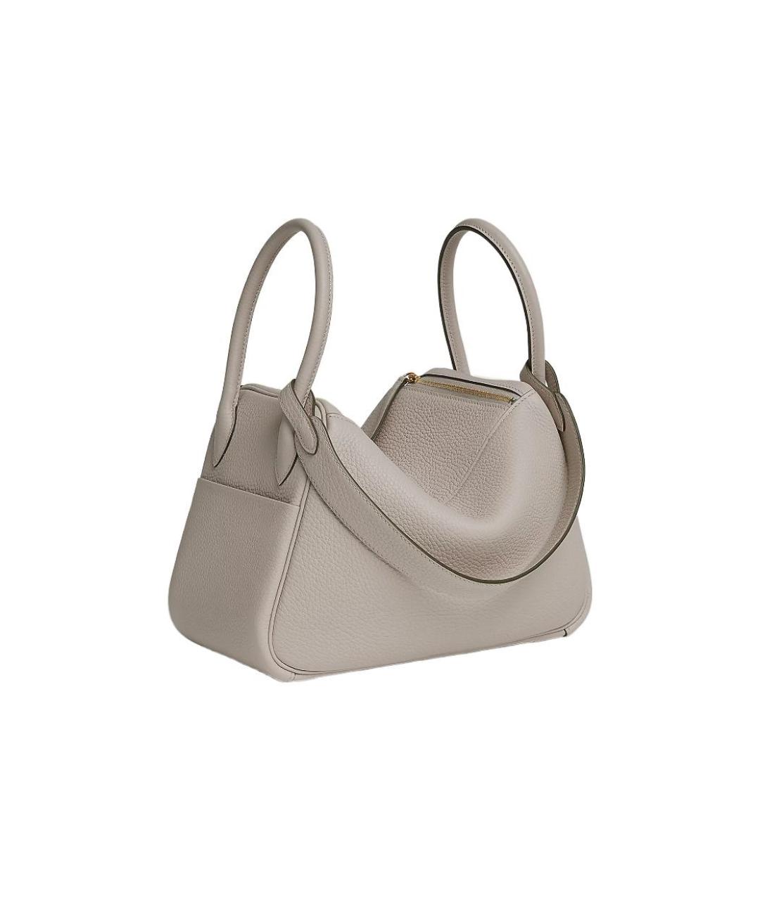 HERMES Серая кожаная сумка через плечо, фото 3