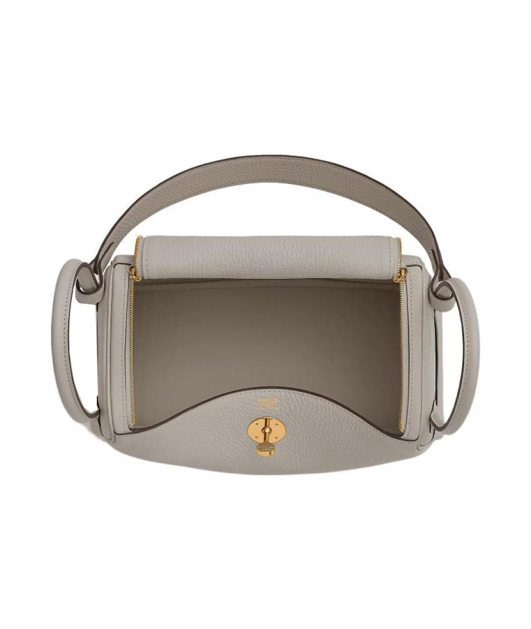 HERMES Серая кожаная сумка через плечо, фото 4