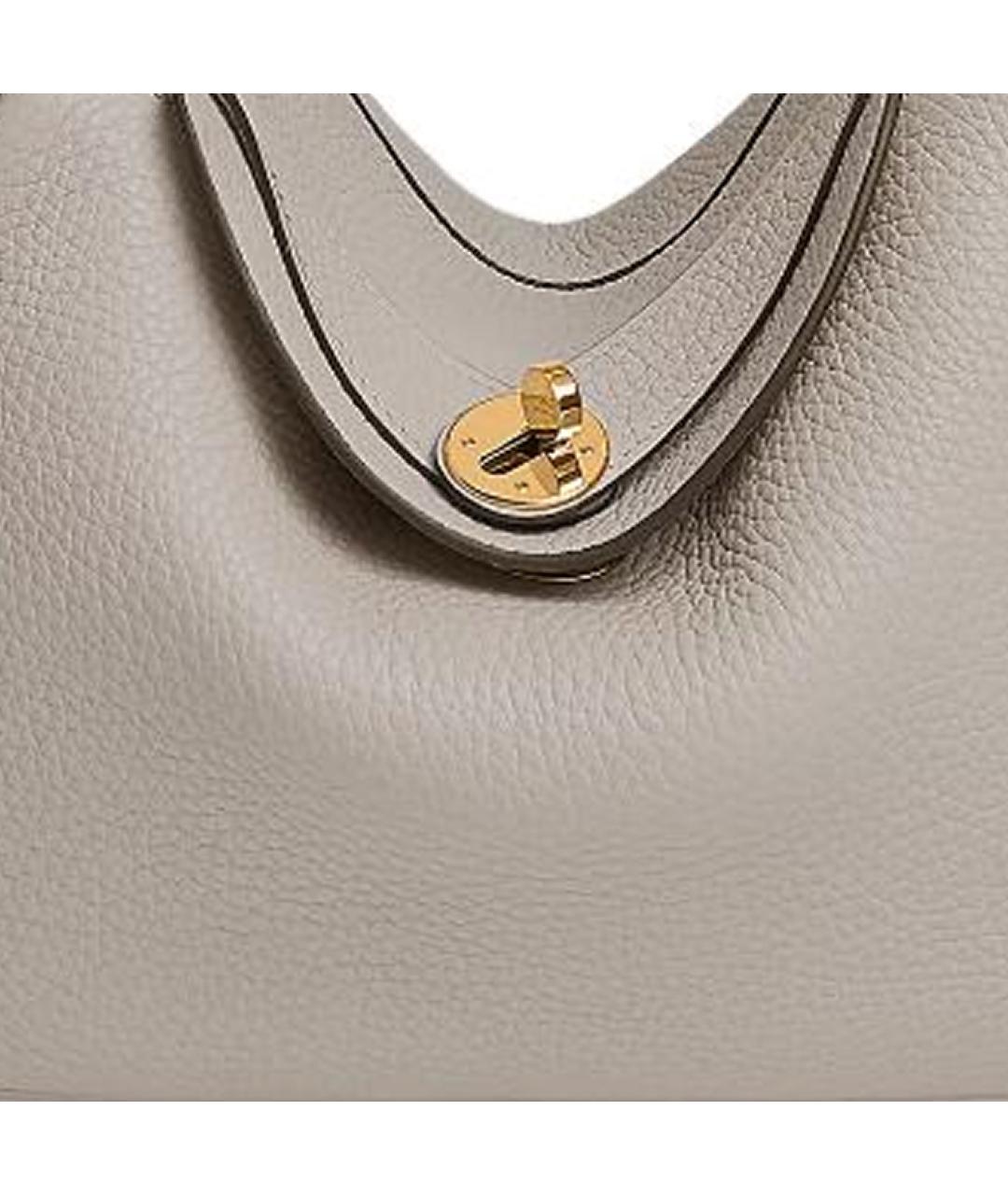 HERMES Серая кожаная сумка через плечо, фото 5