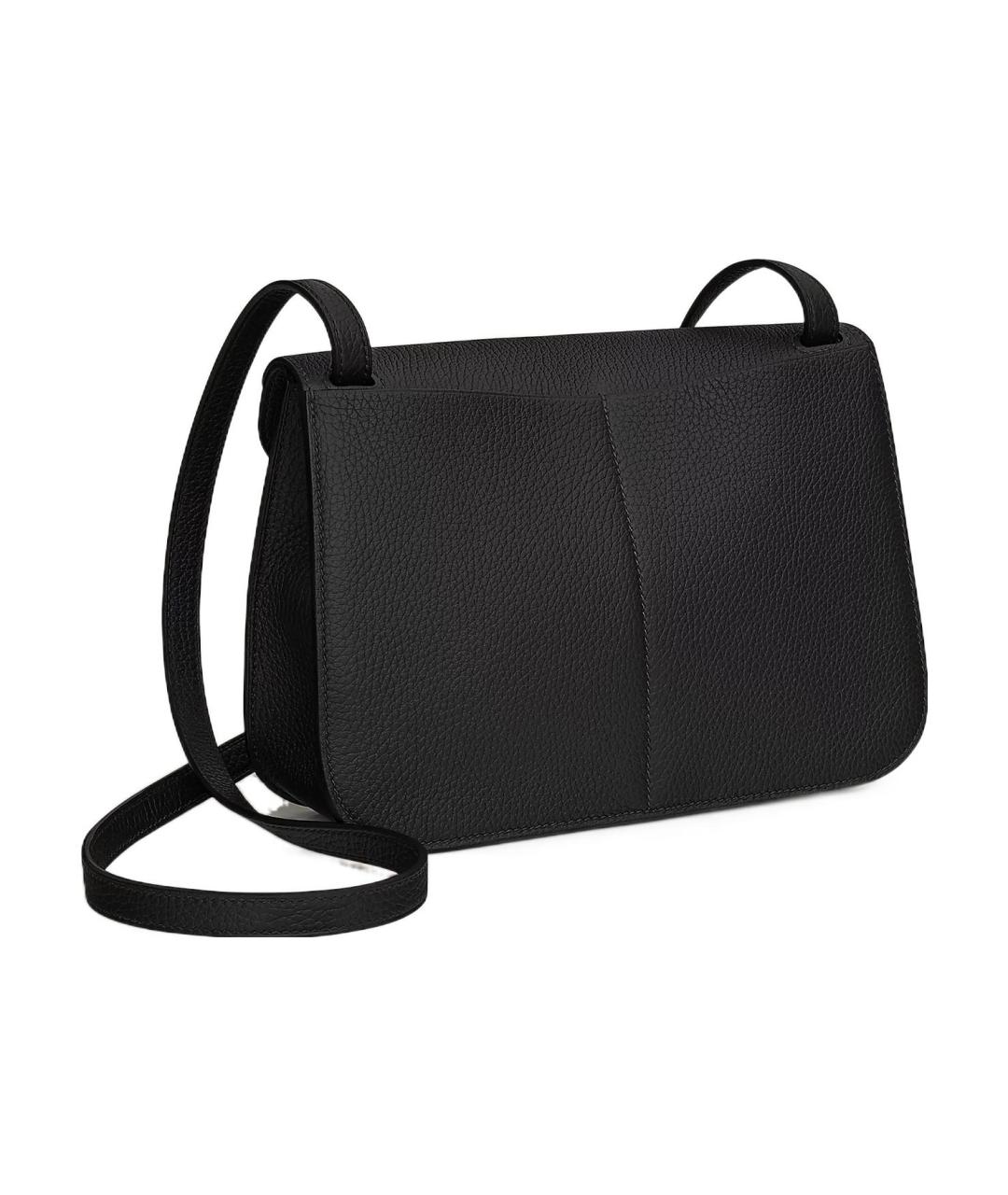 HERMES Черная кожаная сумка через плечо, фото 3