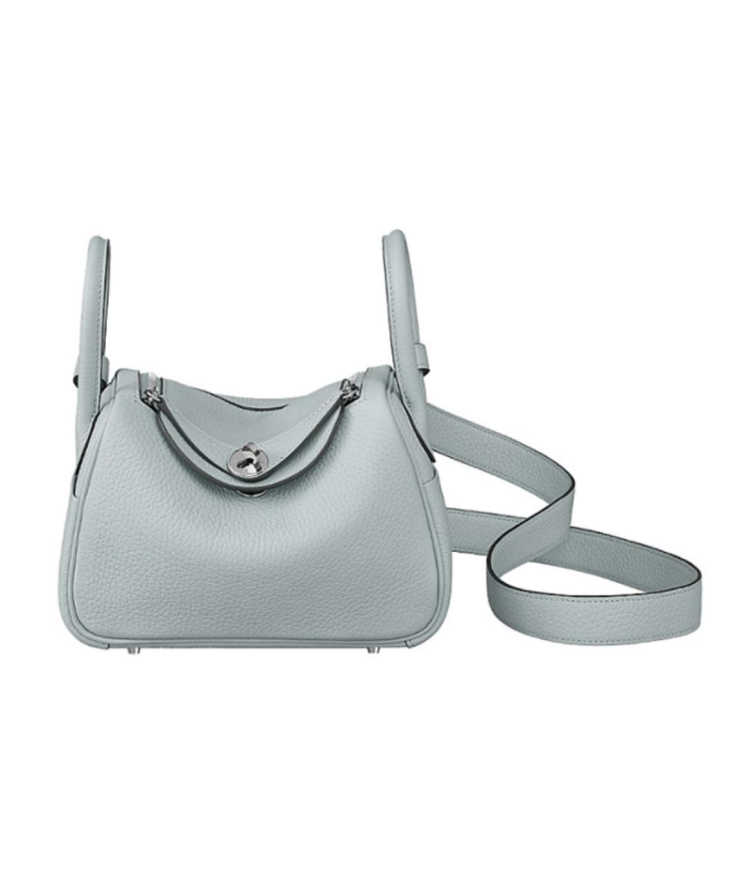 HERMES Голубая кожаная сумка через плечо, фото 1