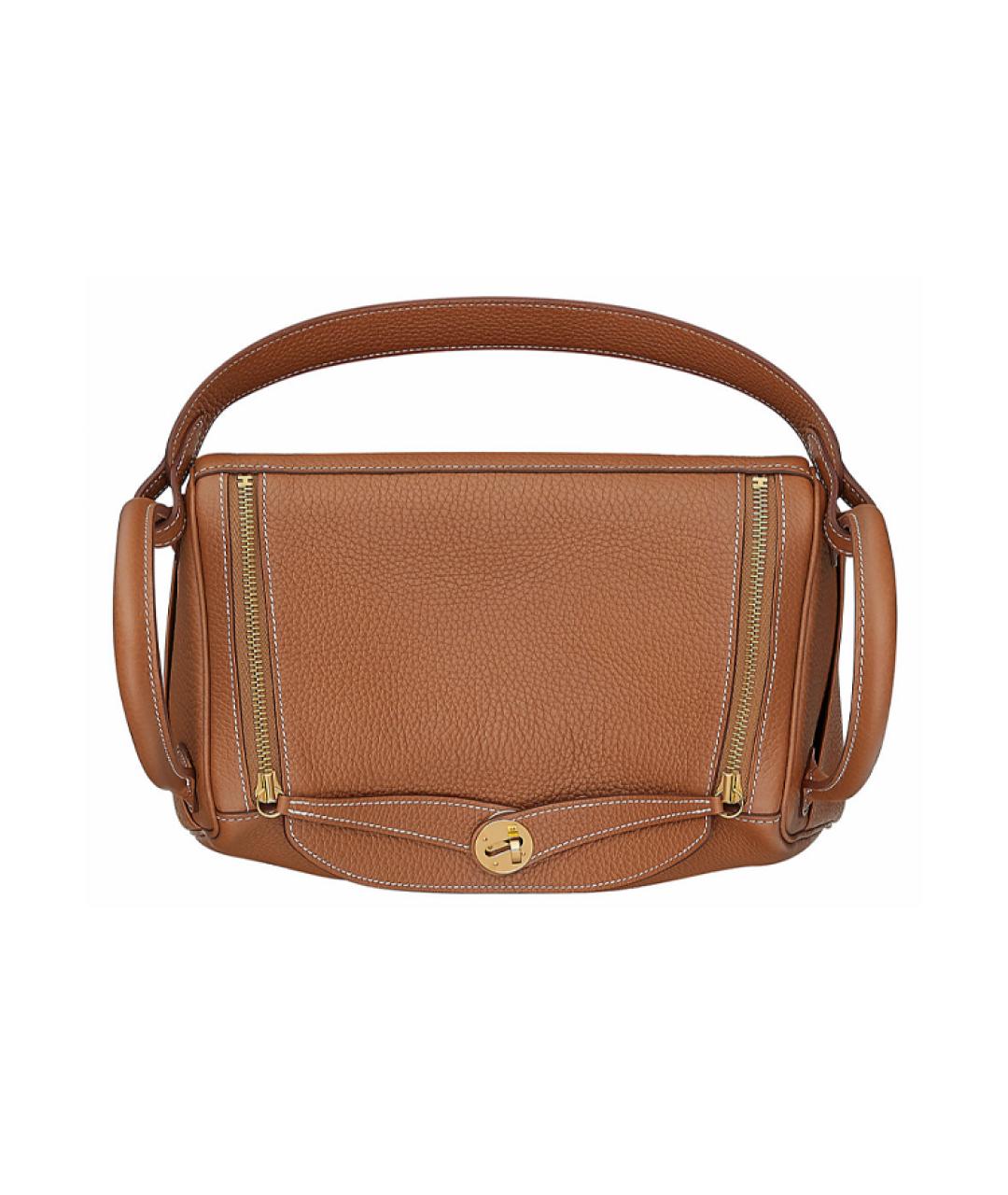 HERMES Коричневая кожаная сумка через плечо, фото 4