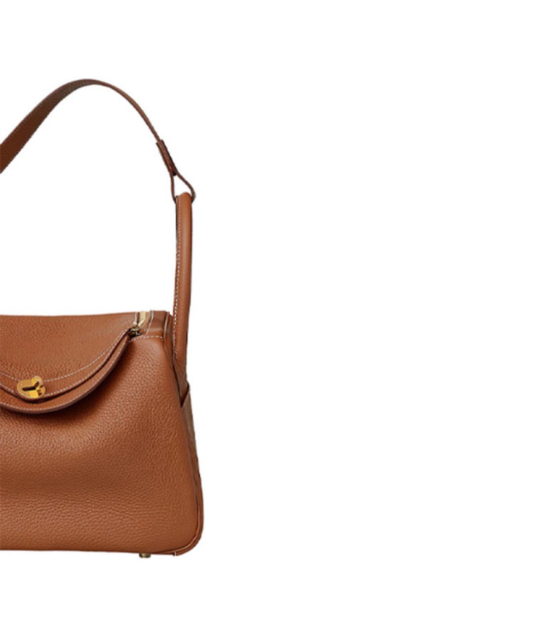 HERMES Коричневая кожаная сумка через плечо, фото 5