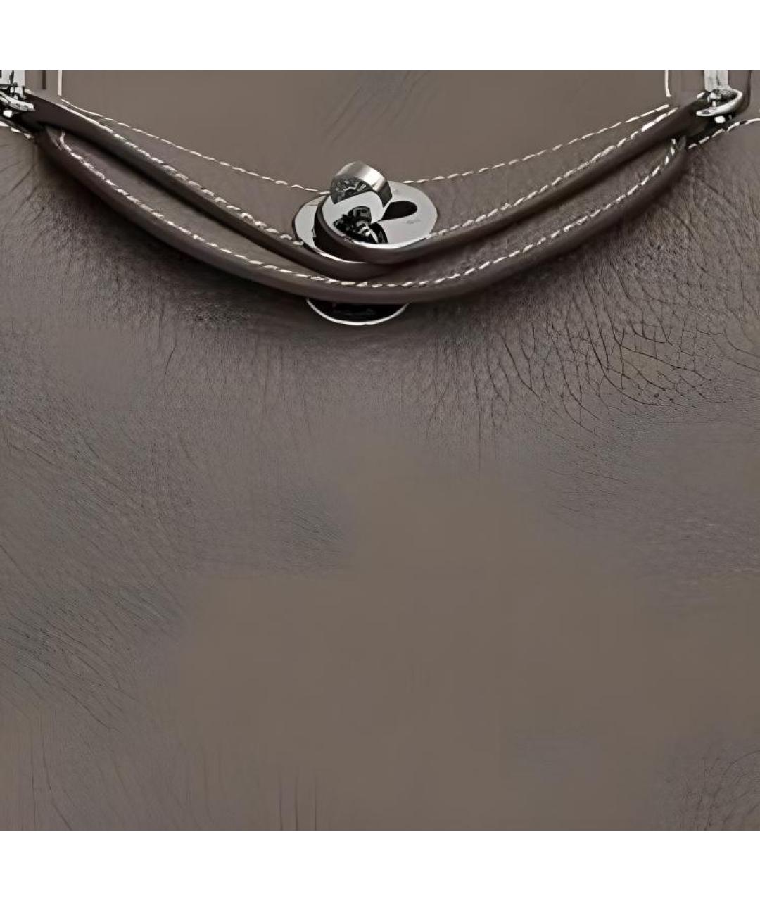 HERMES Коричневая кожаная сумка через плечо, фото 6