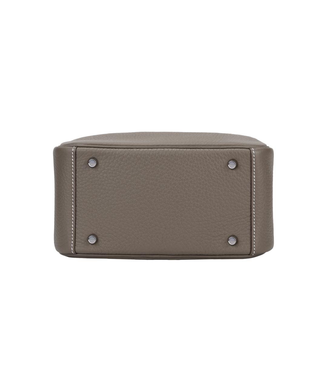 HERMES Коричневая кожаная сумка через плечо, фото 5