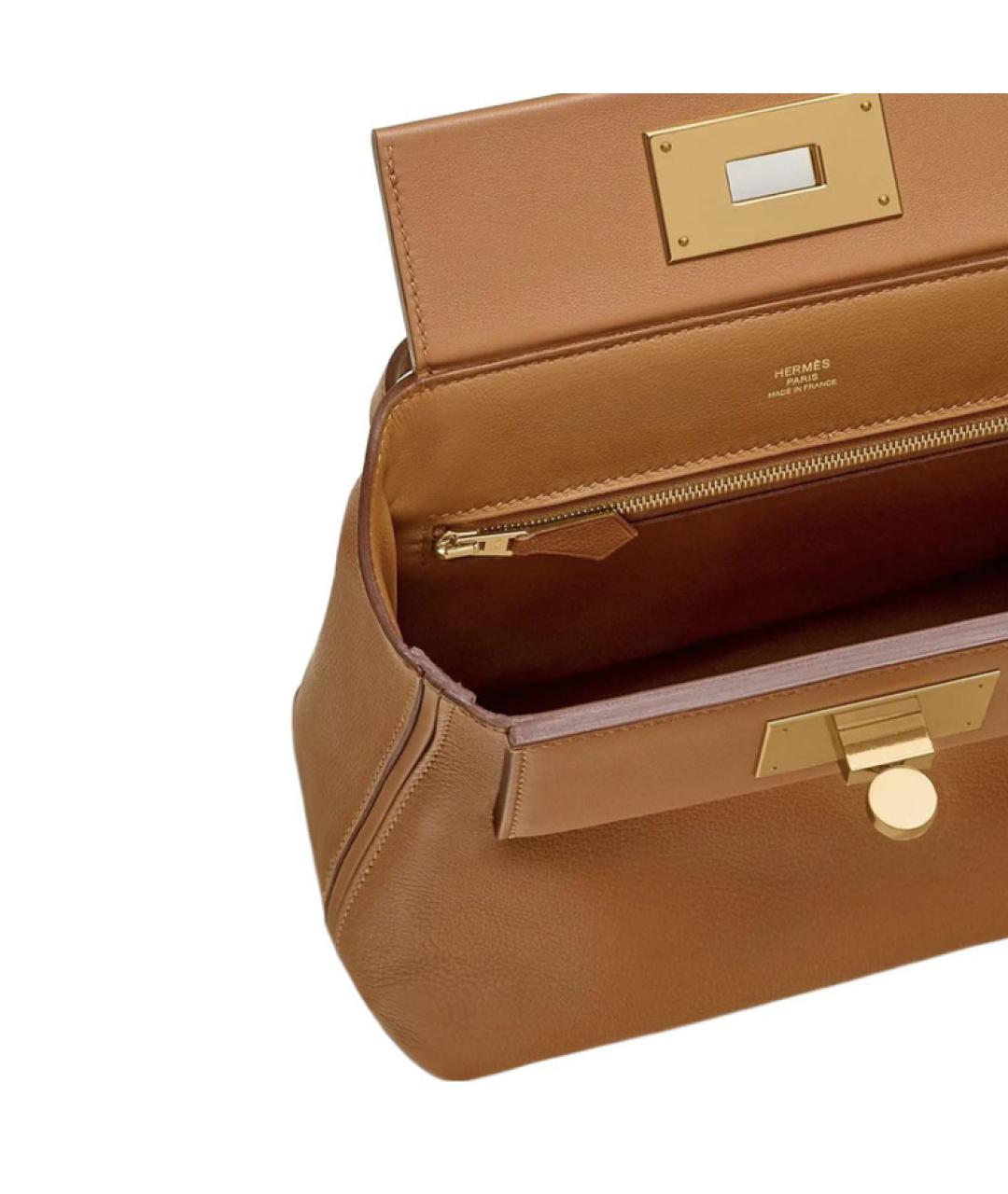 HERMES Коричневая кожаная сумка через плечо, фото 6