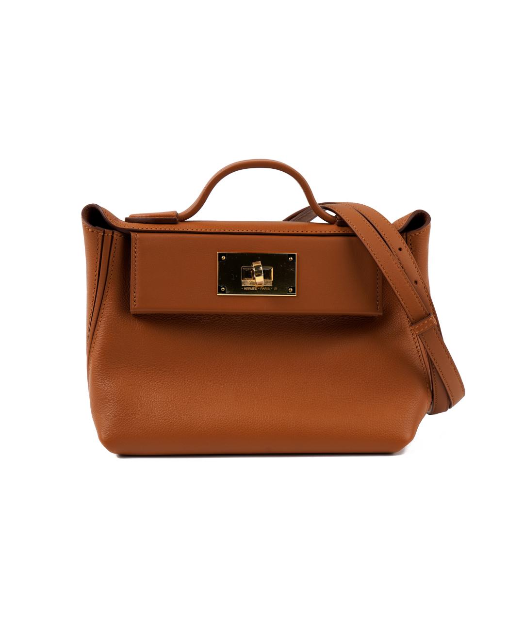 HERMES Коричневая кожаная сумка через плечо, фото 5