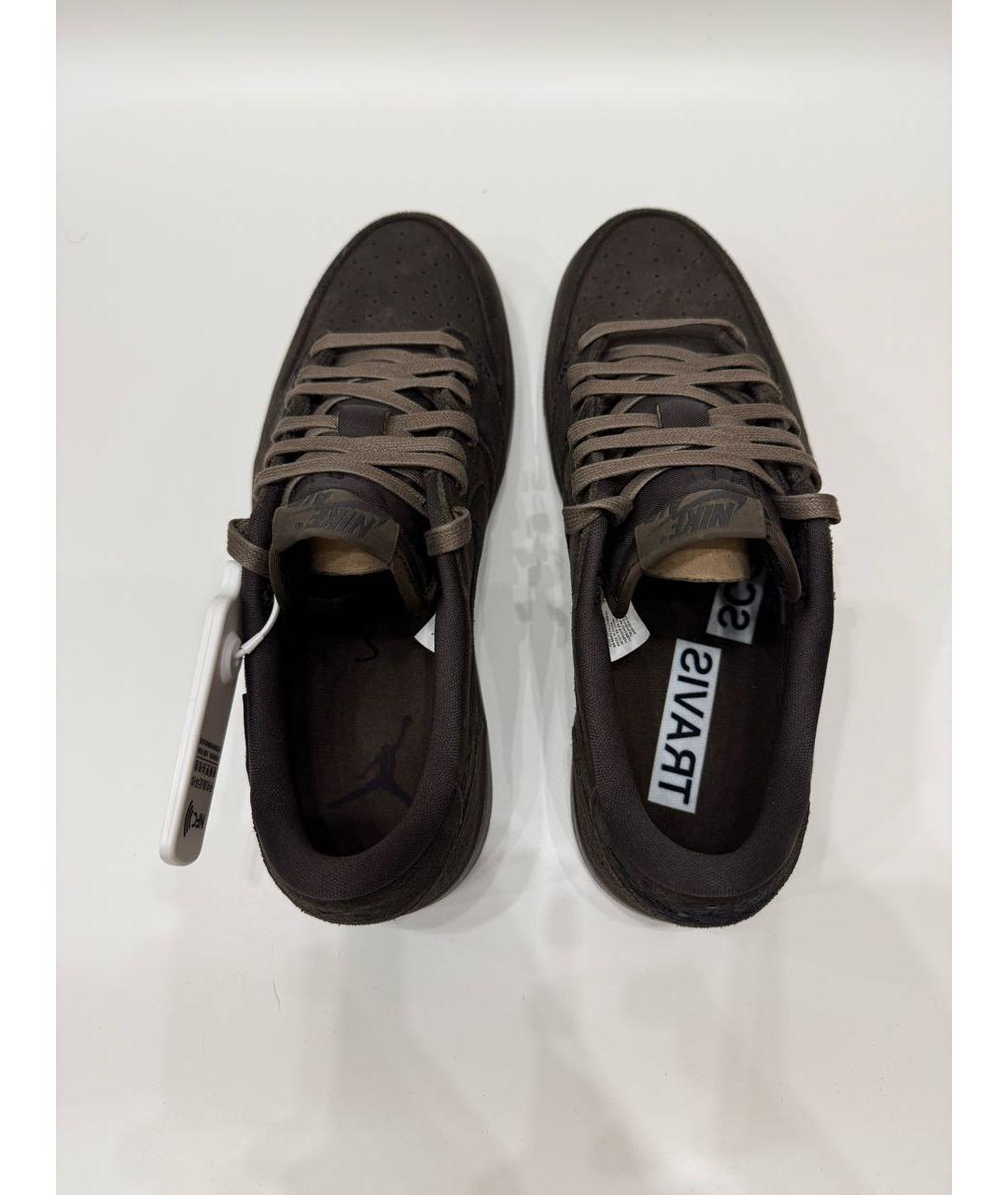 JORDAN Коричневые замшевые низкие кроссовки / кеды, фото 4