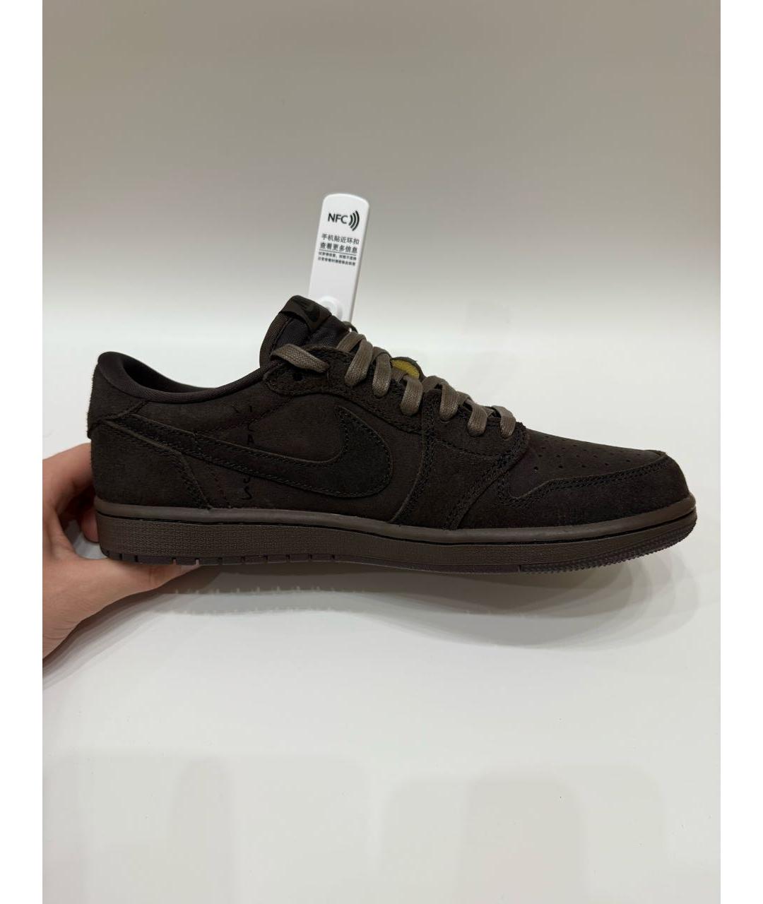 JORDAN Коричневые замшевые низкие кроссовки / кеды, фото 9