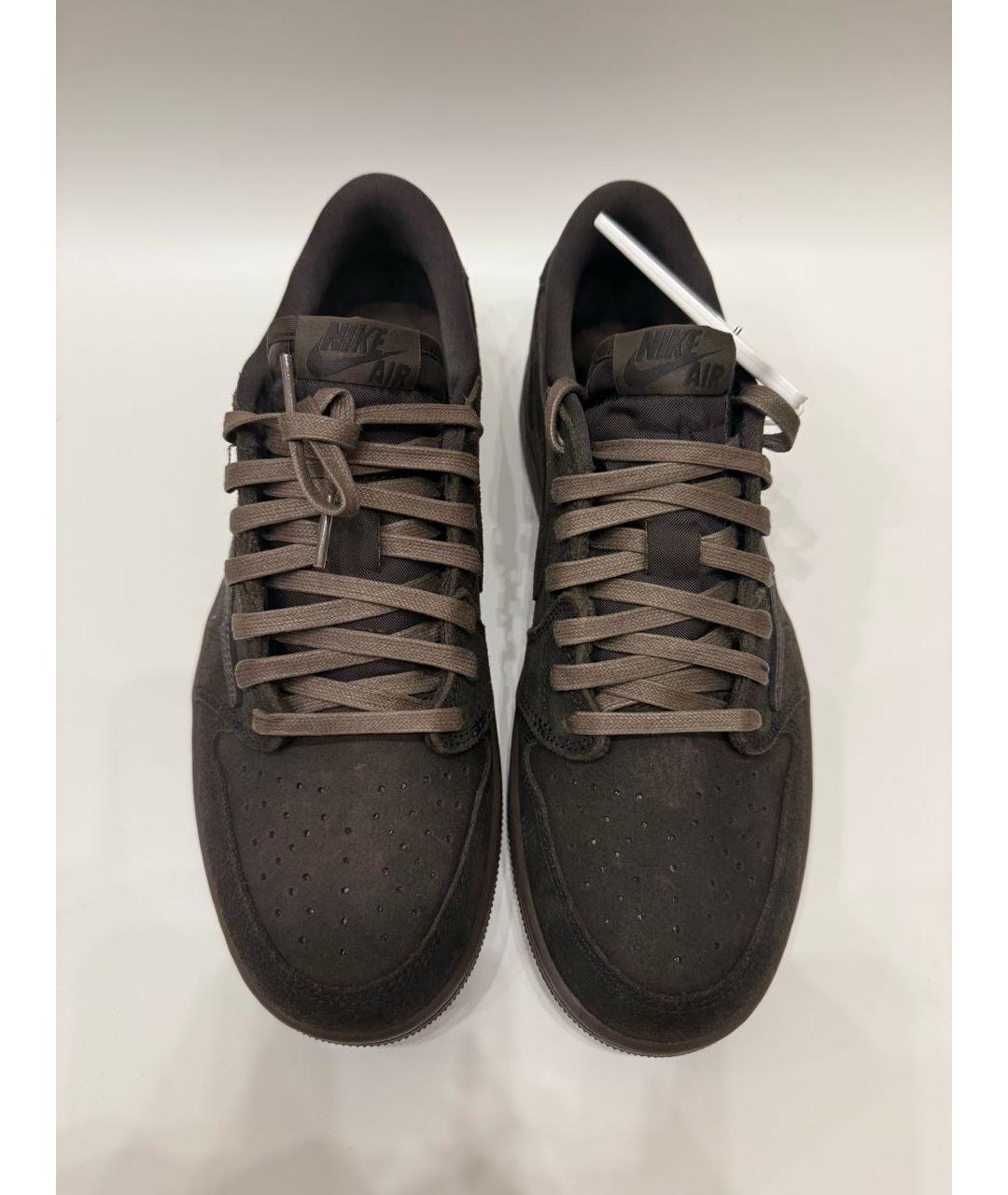 JORDAN Коричневые замшевые низкие кроссовки / кеды, фото 3