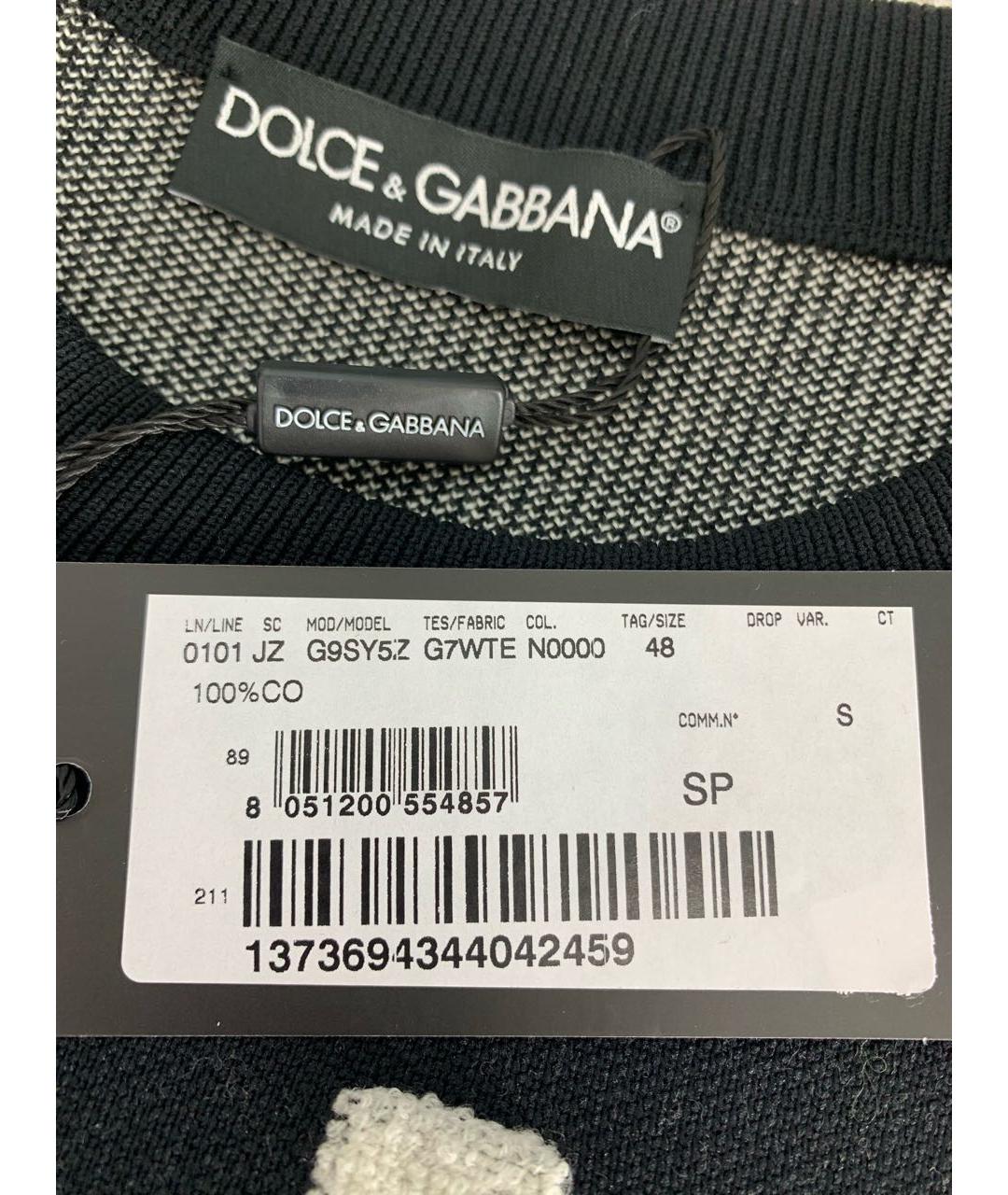 DOLCE&GABBANA Черный хлопковый джемпер / свитер, фото 5