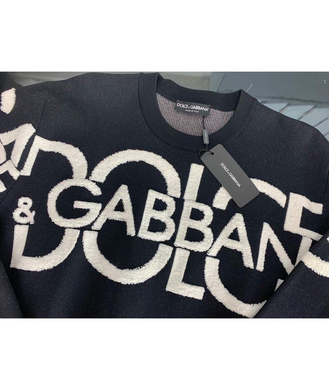 DOLCE&GABBANA Черный хлопковый джемпер / свитер, фото 8