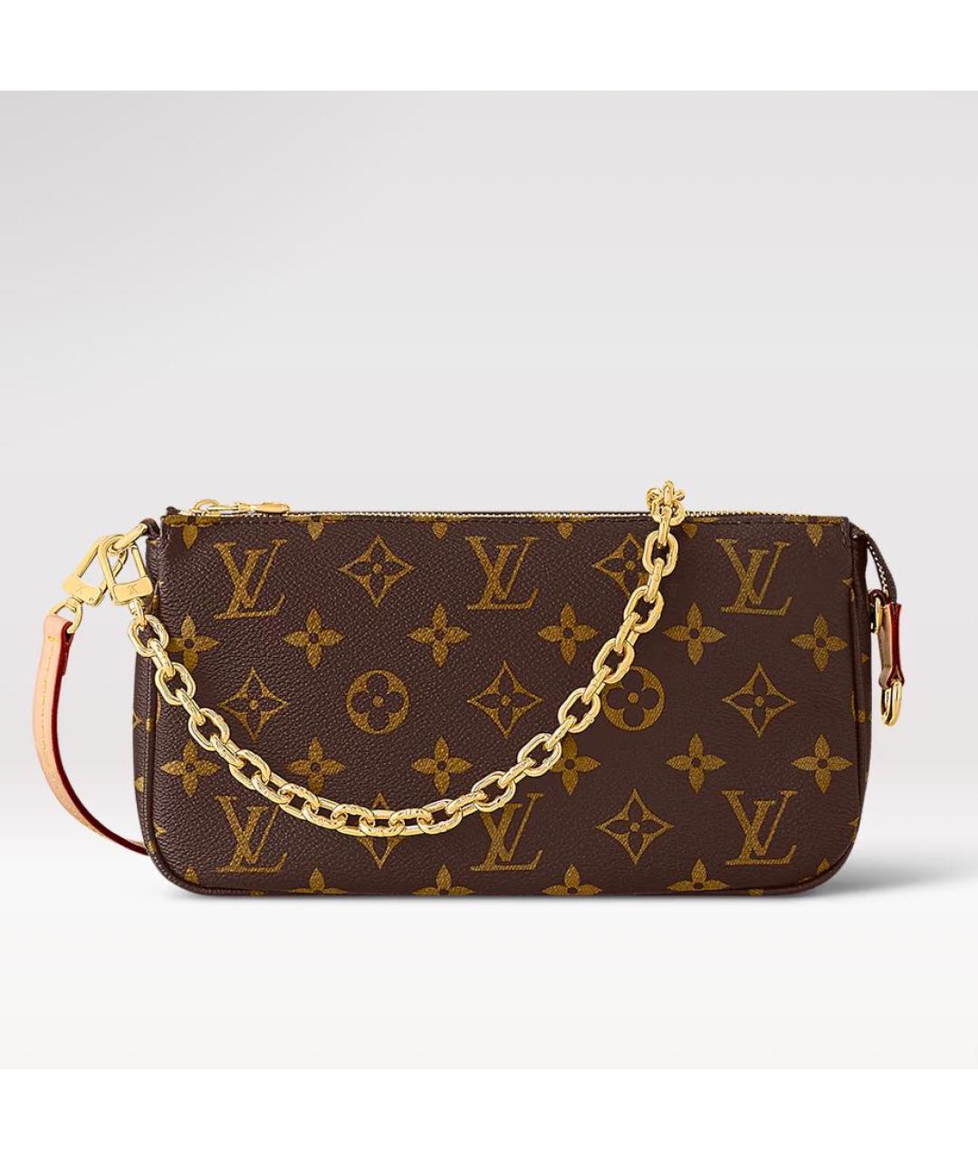 LOUIS VUITTON Коричневая кожаная сумка через плечо, фото 1