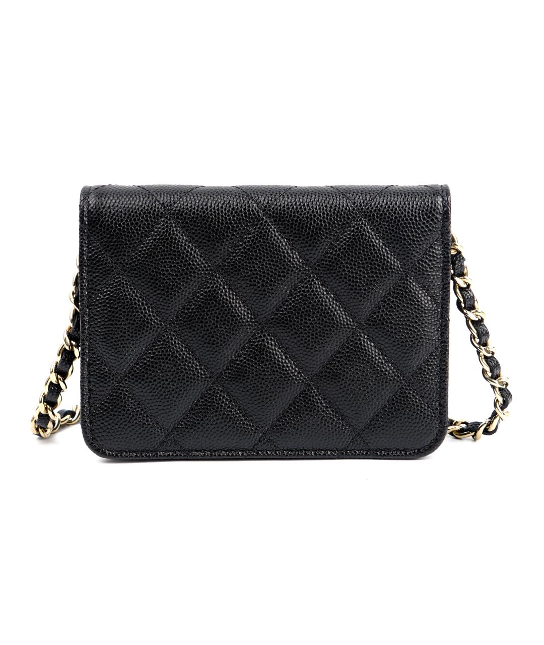 CHANEL Черная кожаная сумка через плечо, фото 3