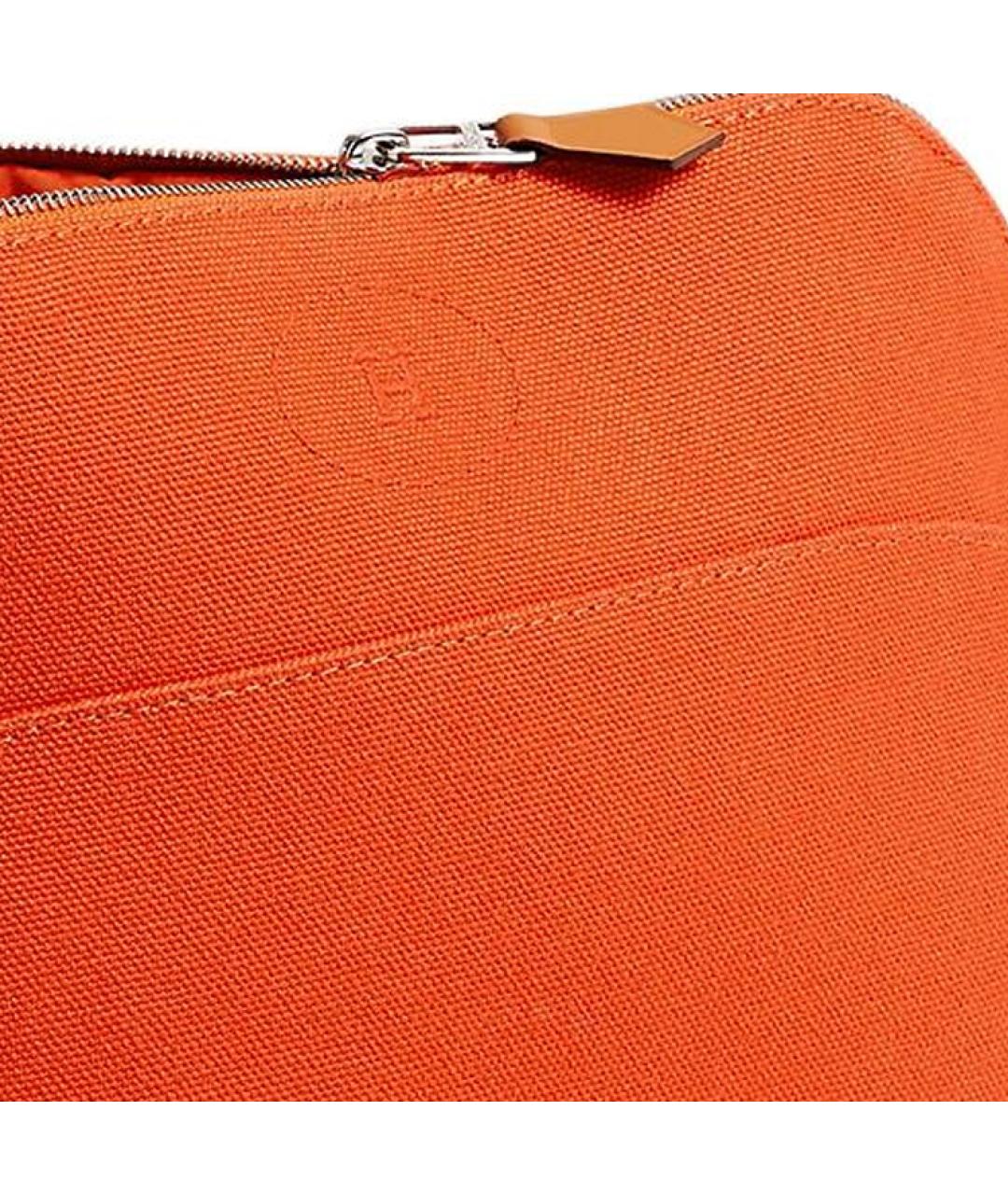 HERMES Оранжевая тканевая сумка через плечо, фото 2