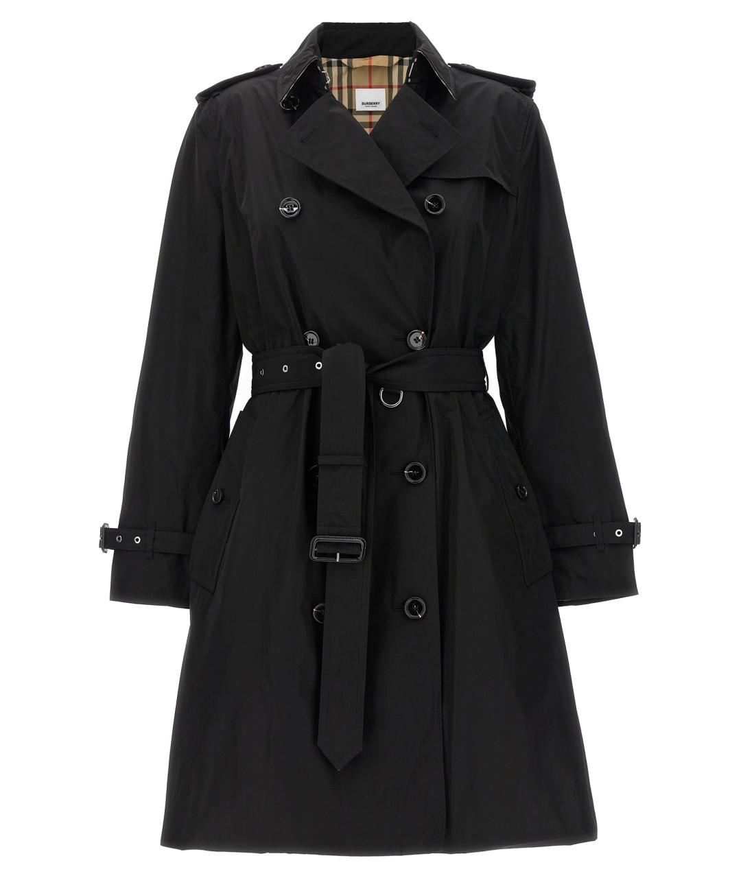 BURBERRY Черный хлопковый тренч/плащ, фото 1