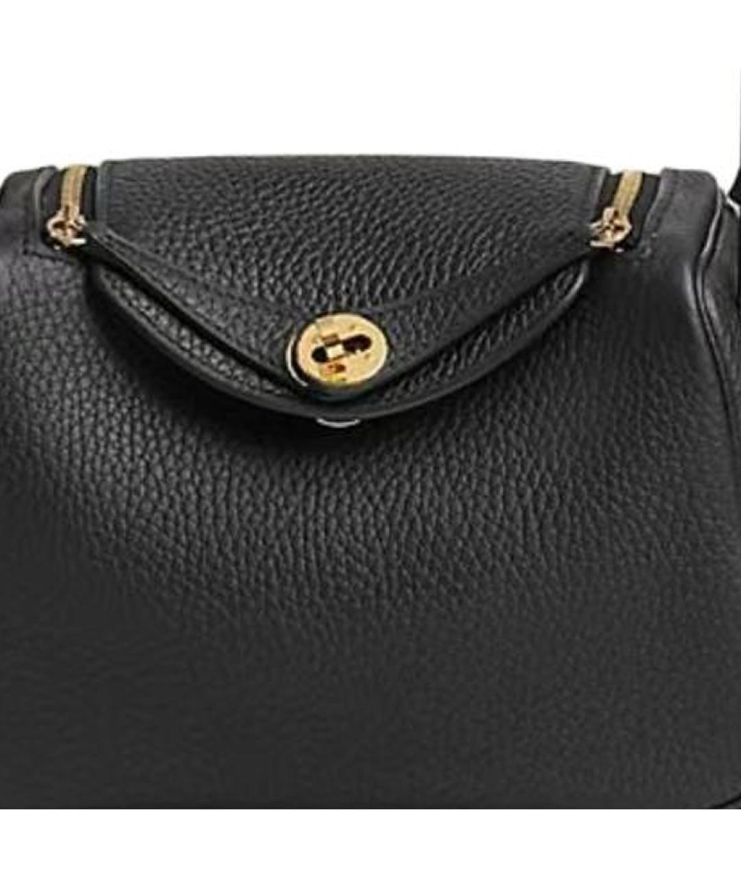 HERMES Черная кожаная сумка через плечо, фото 2