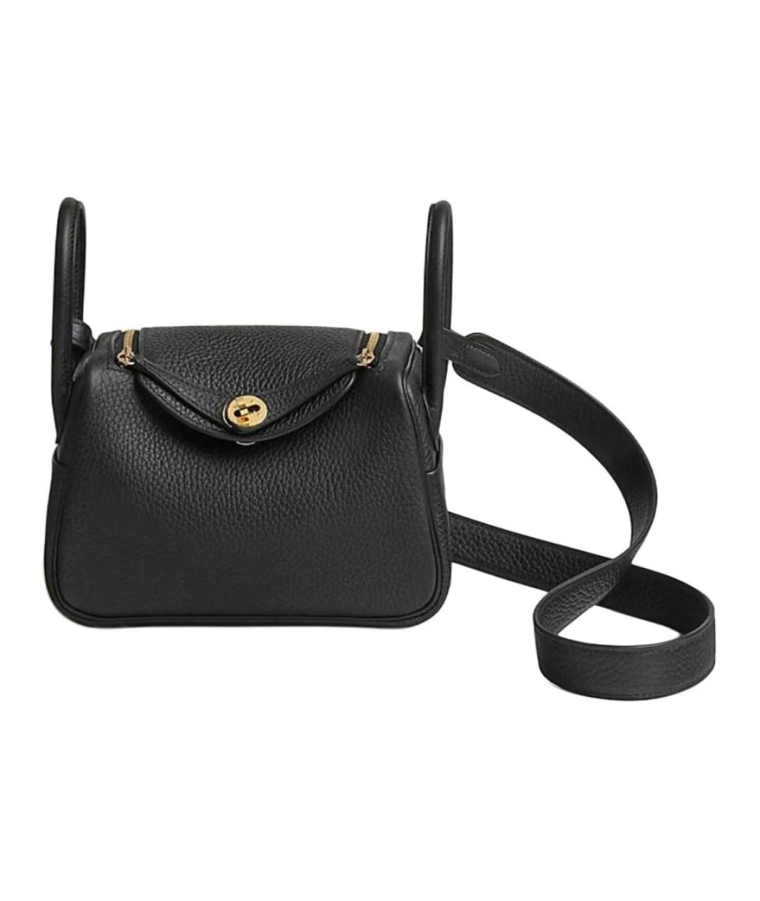 HERMES Черная кожаная сумка через плечо, фото 1