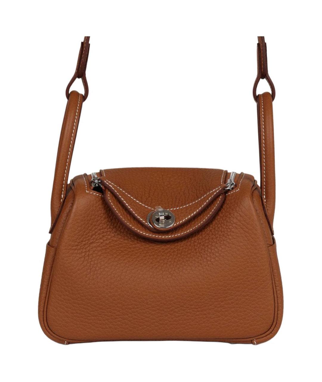 HERMES Коричневая кожаная сумка через плечо, фото 1