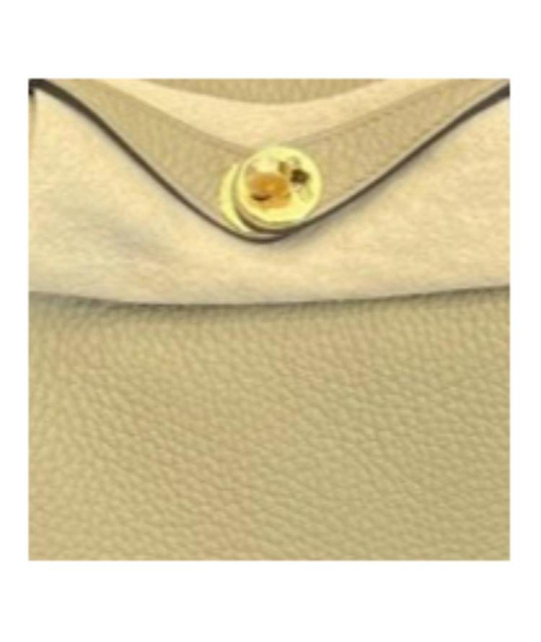 HERMES Желтая кожаная сумка через плечо, фото 4