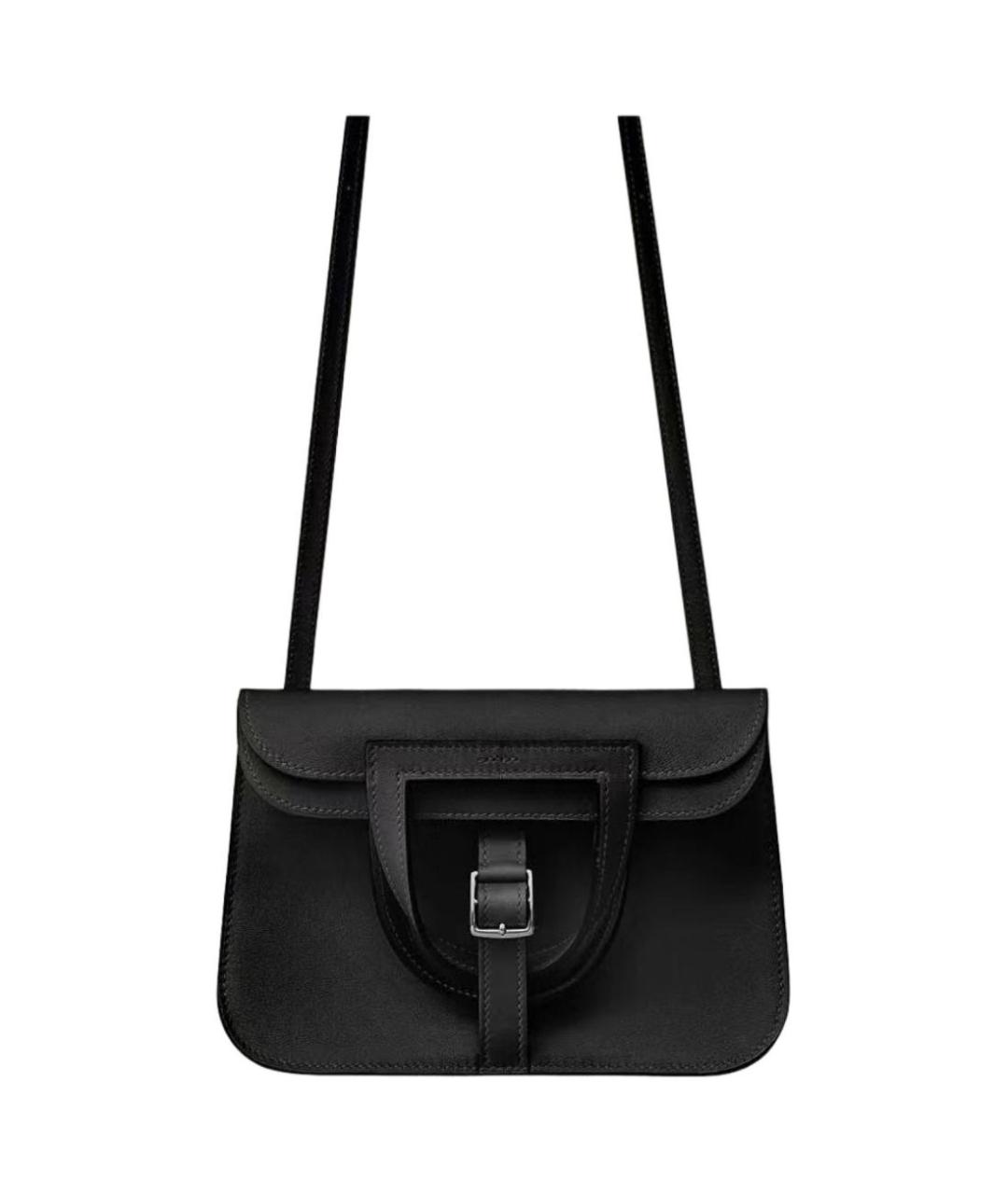 HERMES Черная кожаная сумка через плечо, фото 2