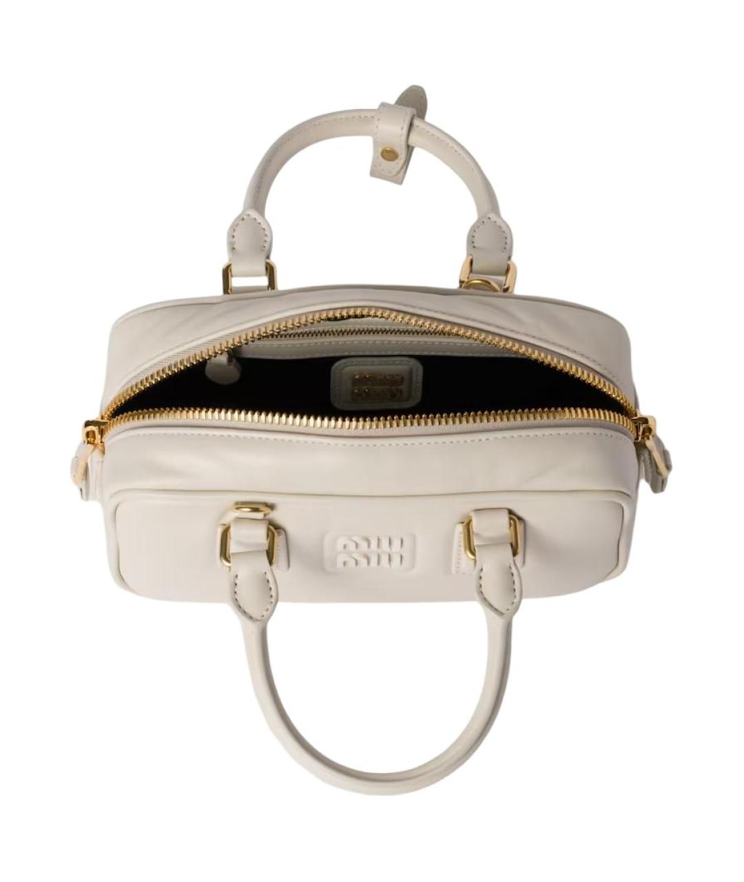 MIU MIU Белая кожаная сумка через плечо, фото 4