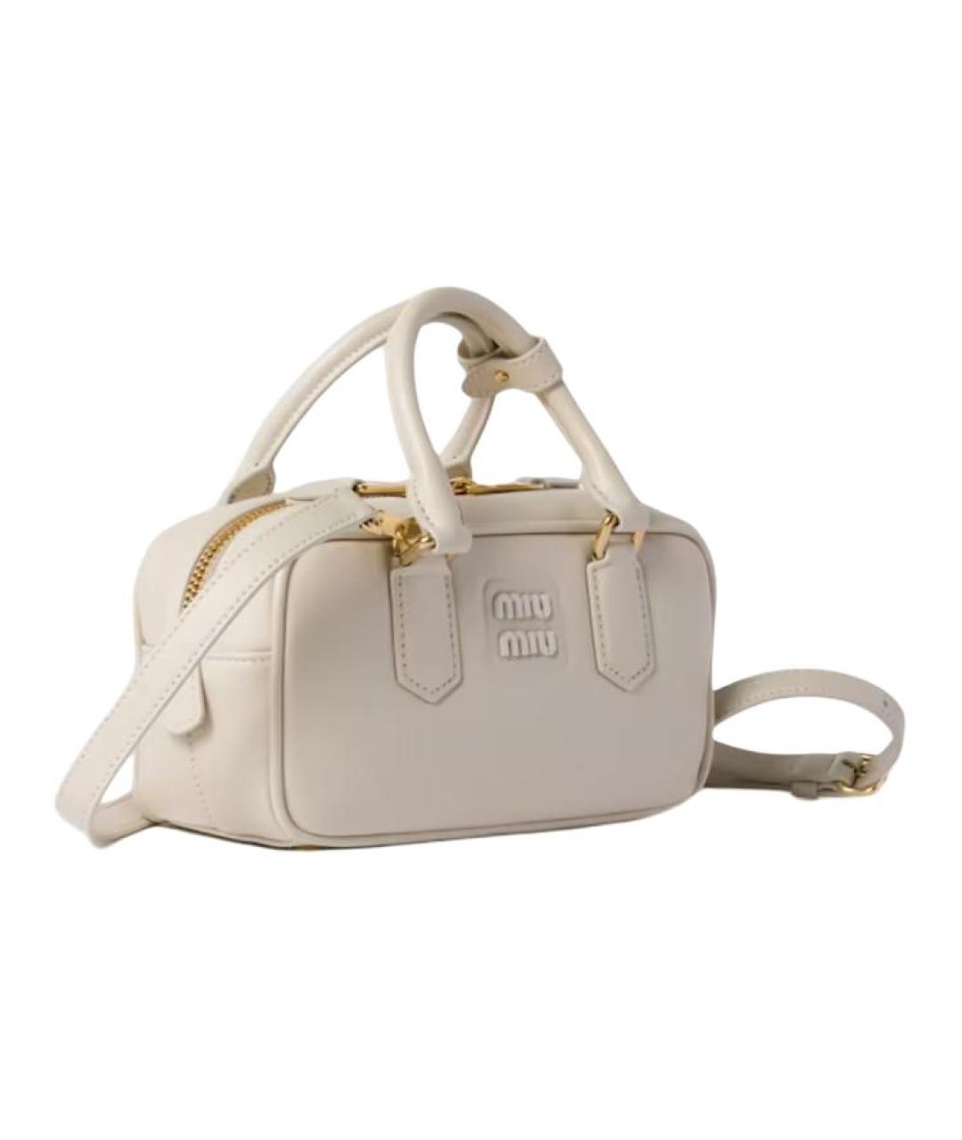MIU MIU Белая кожаная сумка через плечо, фото 2