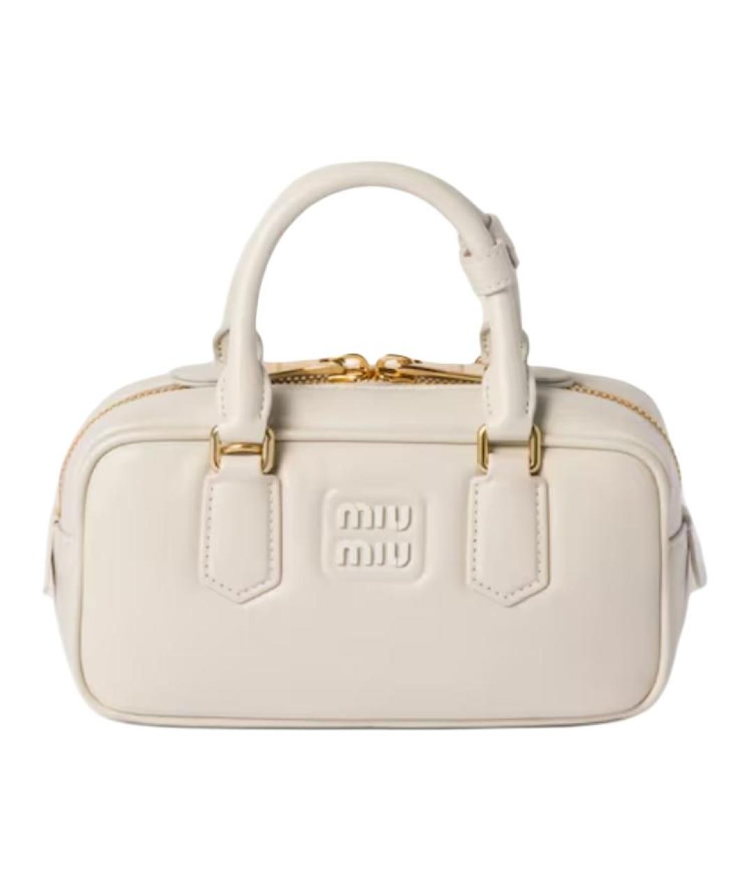 MIU MIU Белая кожаная сумка через плечо, фото 1