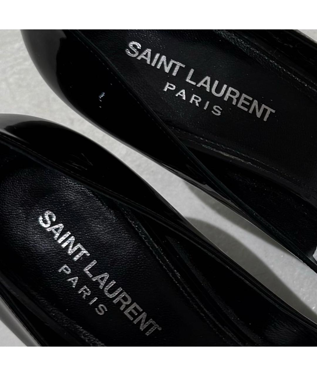 SAINT LAURENT Черные туфли из лакированной кожи, фото 5