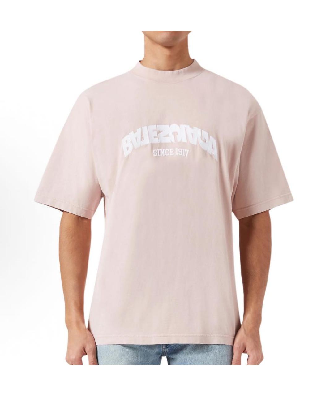 BALENCIAGA Розовая футболка, фото 3