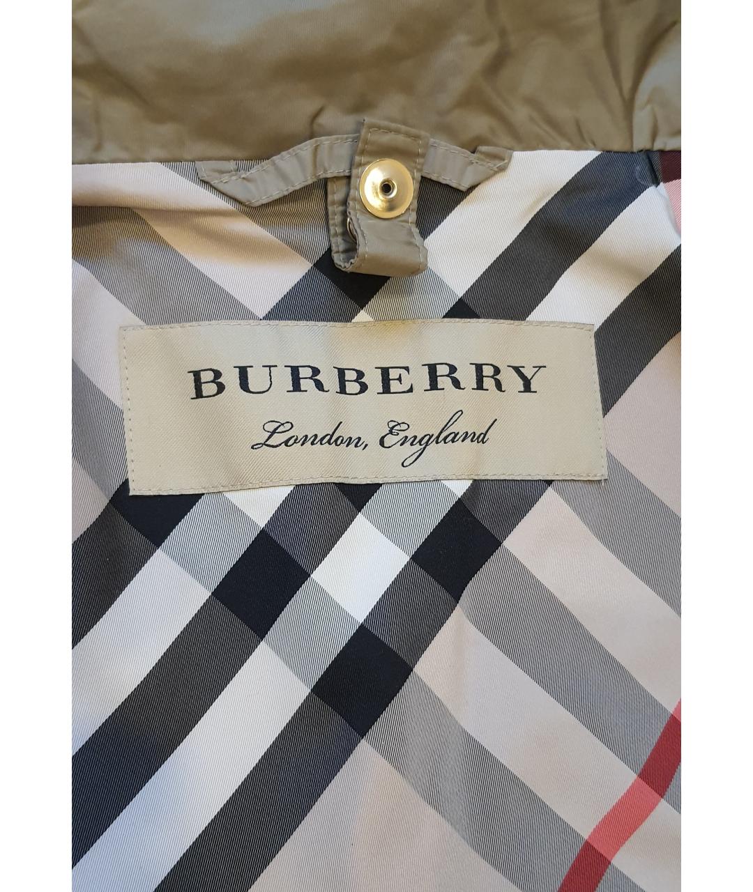 BURBERRY Бежевая полиэстеровая парка, фото 4