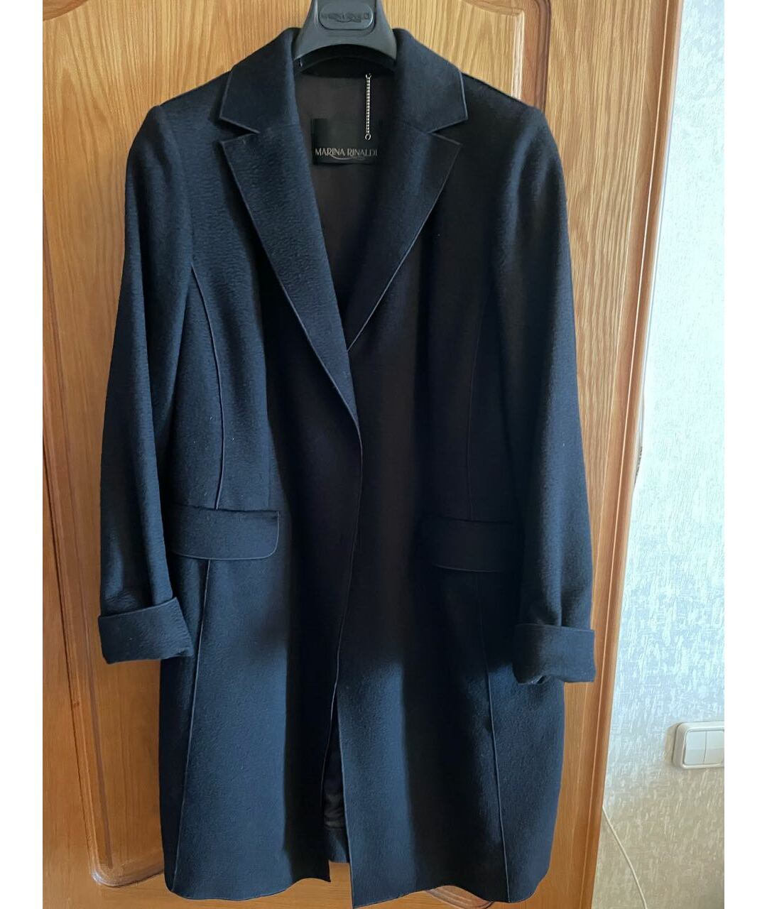 MARINA RINALDI Черное вискозное пальто, фото 7