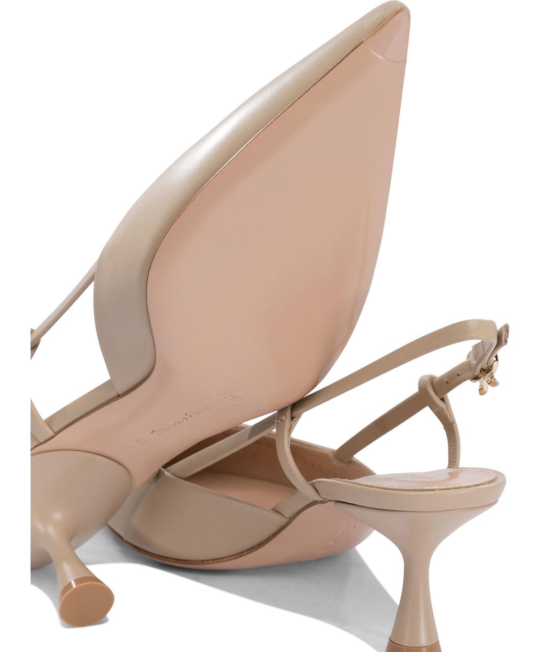 GIANVITO ROSSI Бежевые кожаные туфли, фото 5