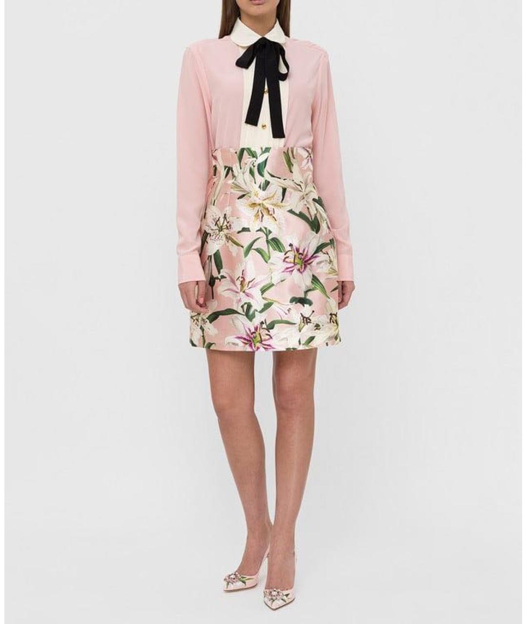 DOLCE&GABBANA Шелковая юбка мини, фото 2